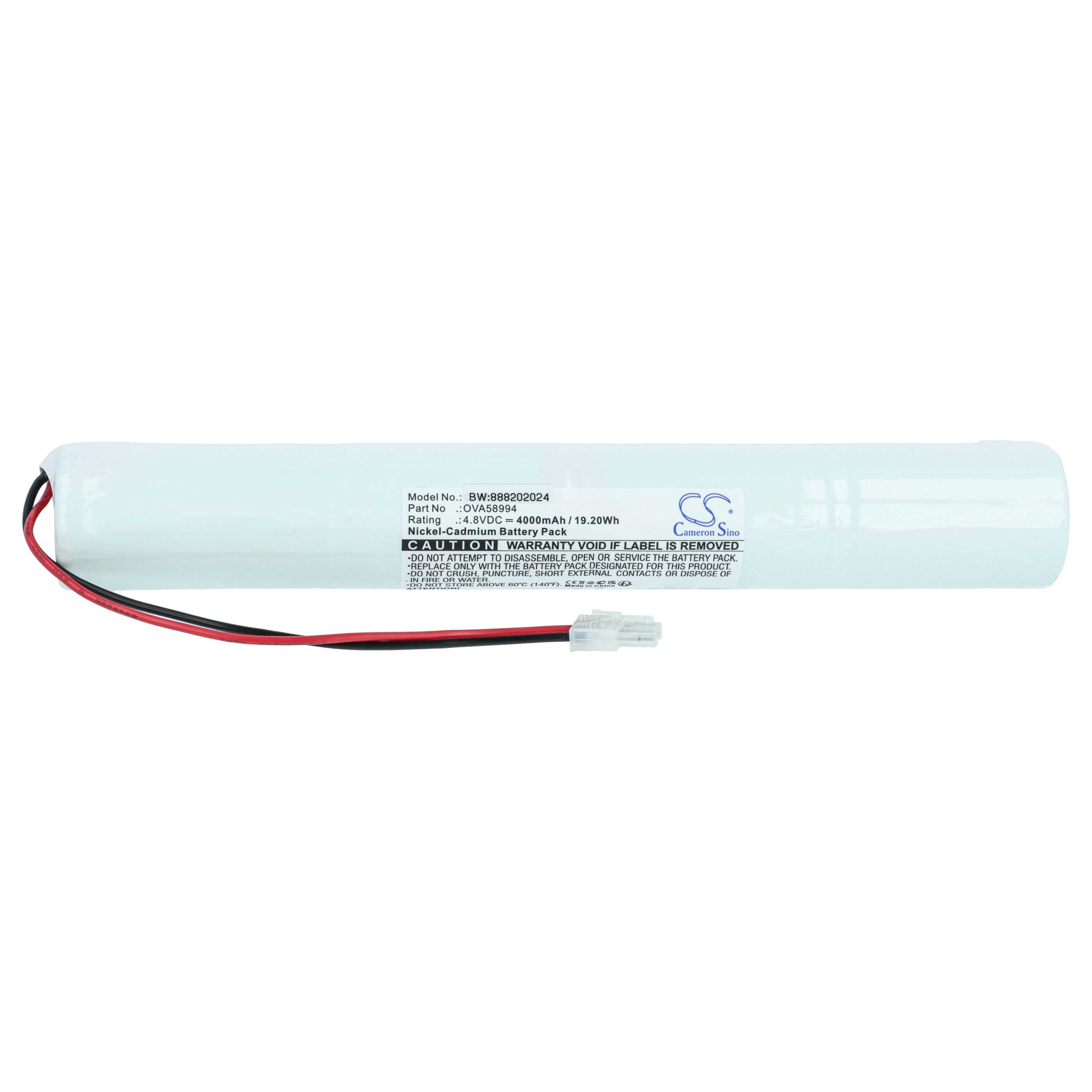 2x Batteries remplace Schneider OVA58994 pour éclairage de secours Schneider - 4000mAh 4,8V NiCd