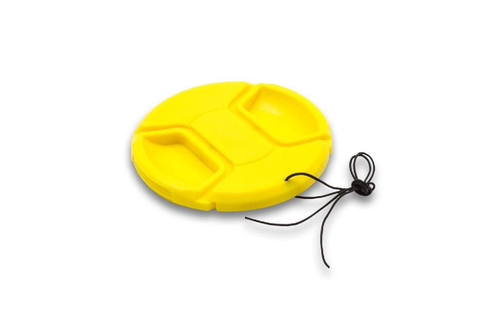 Bouchon d'objectif 49 mm - Prise centrée, plastique, jaune
