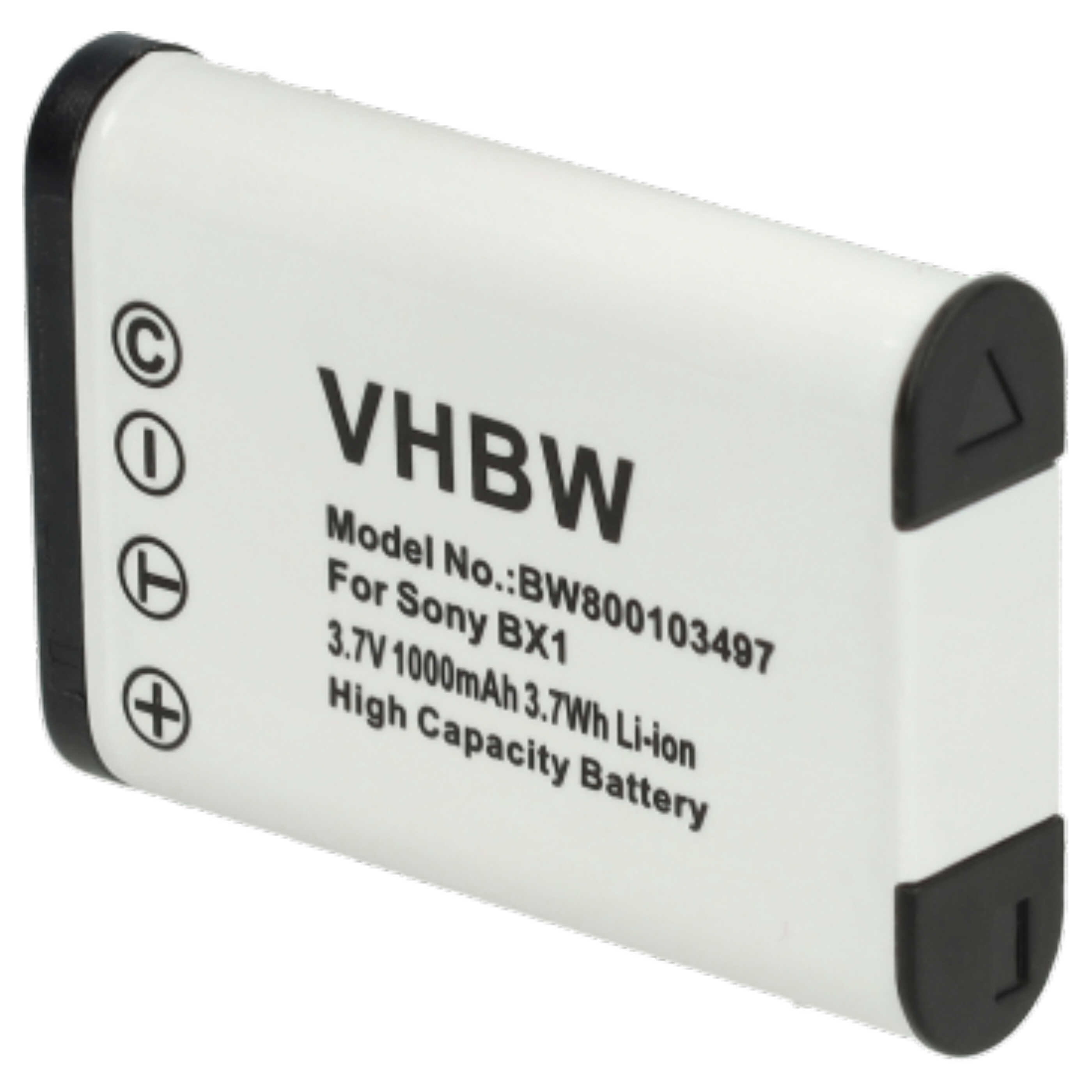 3x Battery replaces Sony NP-BX1 - 1000mAh, 3.6V, Li-Ion