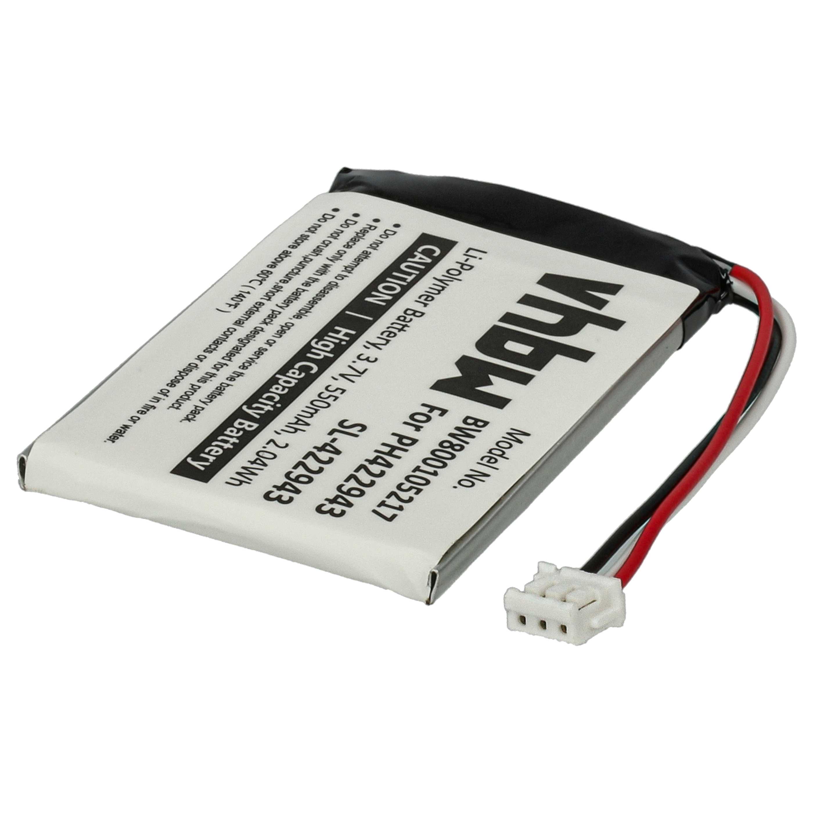 Batterie remplace Philips PH422943 pour téléphone Philips - 550mAh 3,7V Li-ion