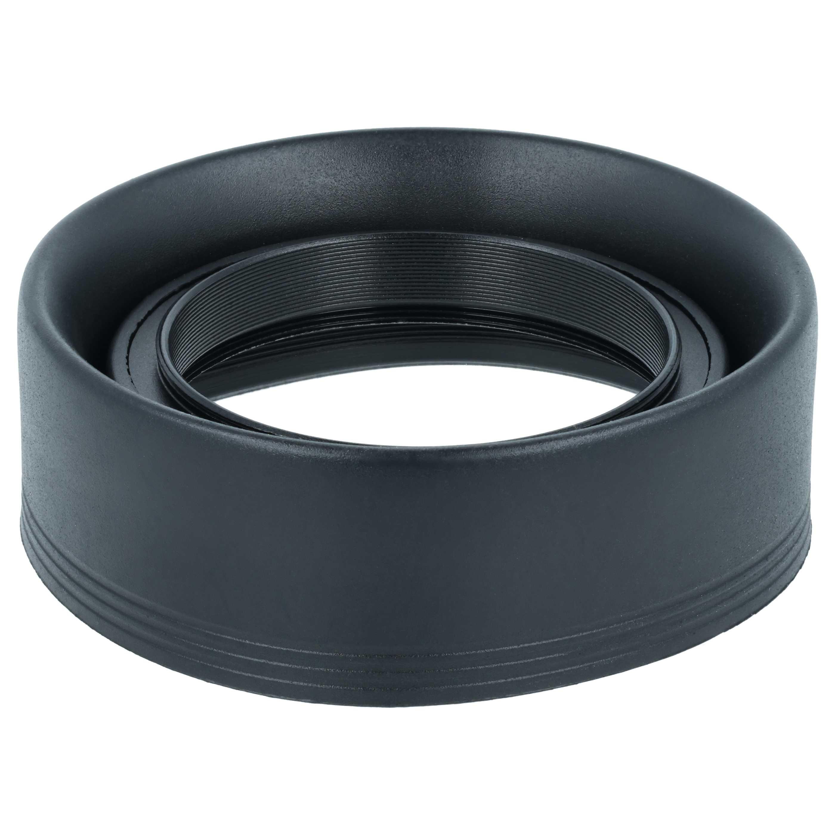 Lens Hood suitable for Fujifilm, Leica, Pentax, Panasonic Camera with 49 mm Diameter etc., rubber, black