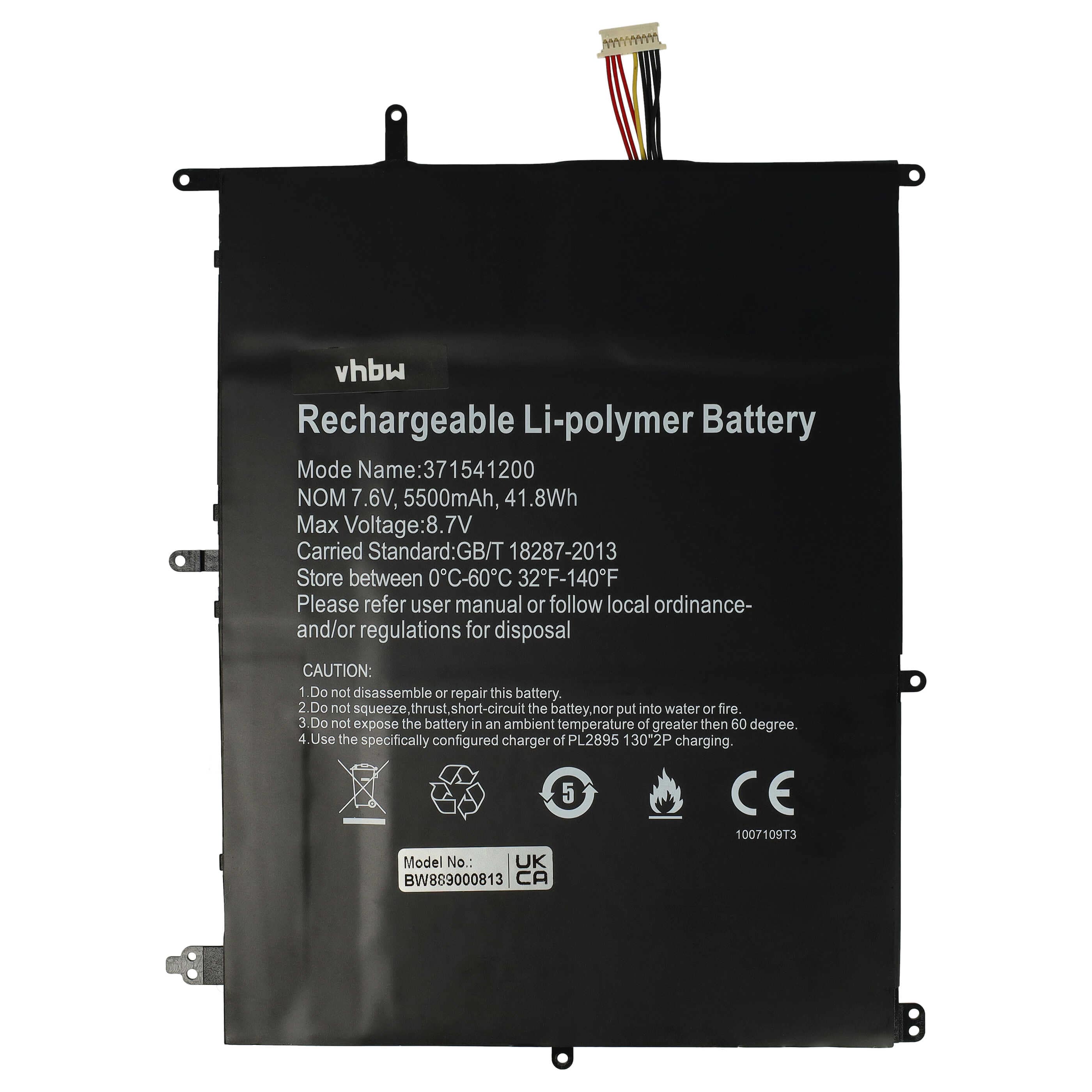 Akumulator do laptopa zamiennik Trekstor A146, HW-371541200 - 5500 mAh 7,6 V LiPo