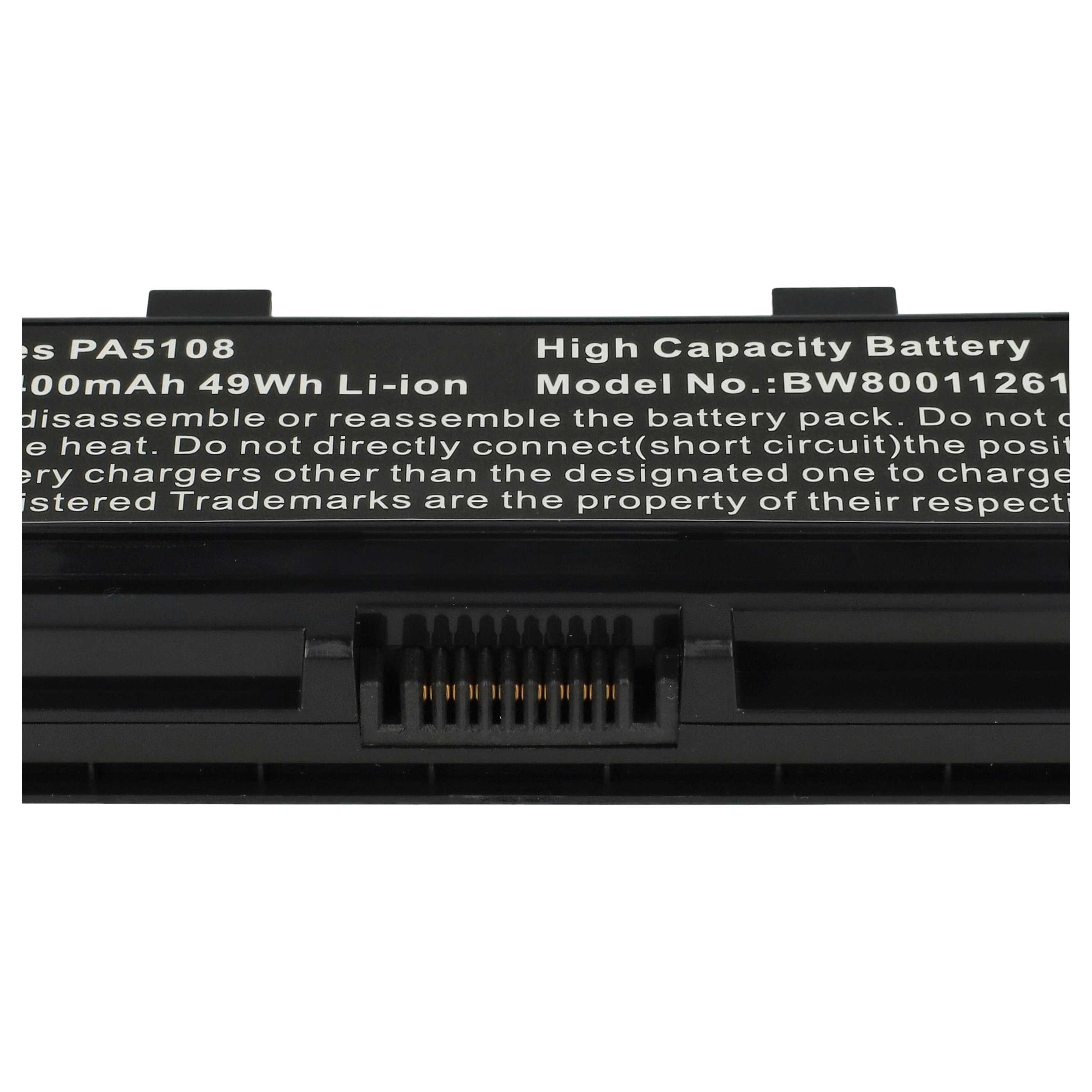 Akumulator do laptopa zamiennik Toshiba PA5109, PA5108, PA5108U-1BRS - 4400 mAh 10,8 V Li-Ion, czarny