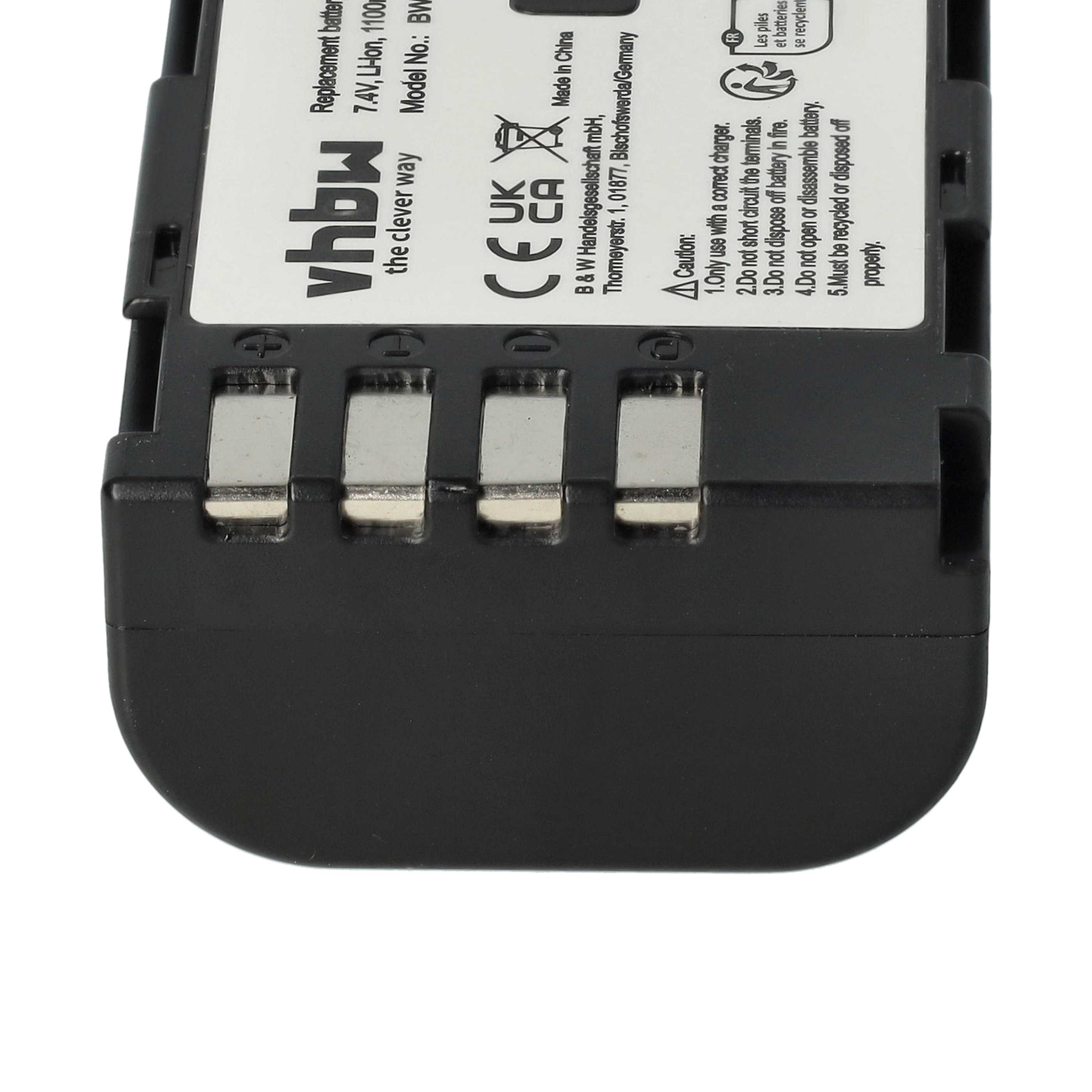 Battery replaces Panasonic DMW-BLF19E, DMW-BLF19 - 1100mAh, 7.2V, Li-Ion