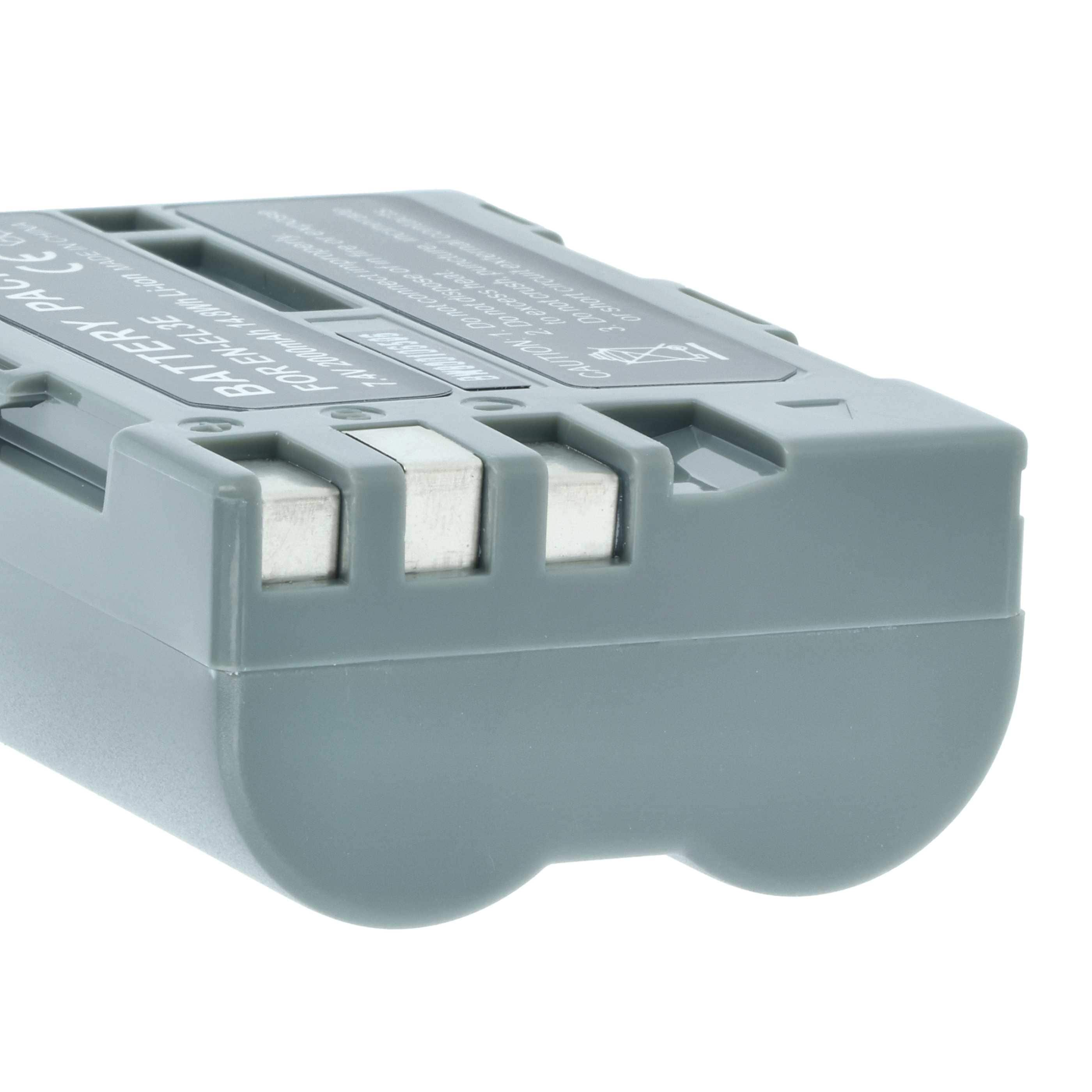 2x Battery replaces Nikon EN-EL3e, EN-EL3, EN-EL3a - 2000mAh, 7.2V, Li-Ion with Info Chip