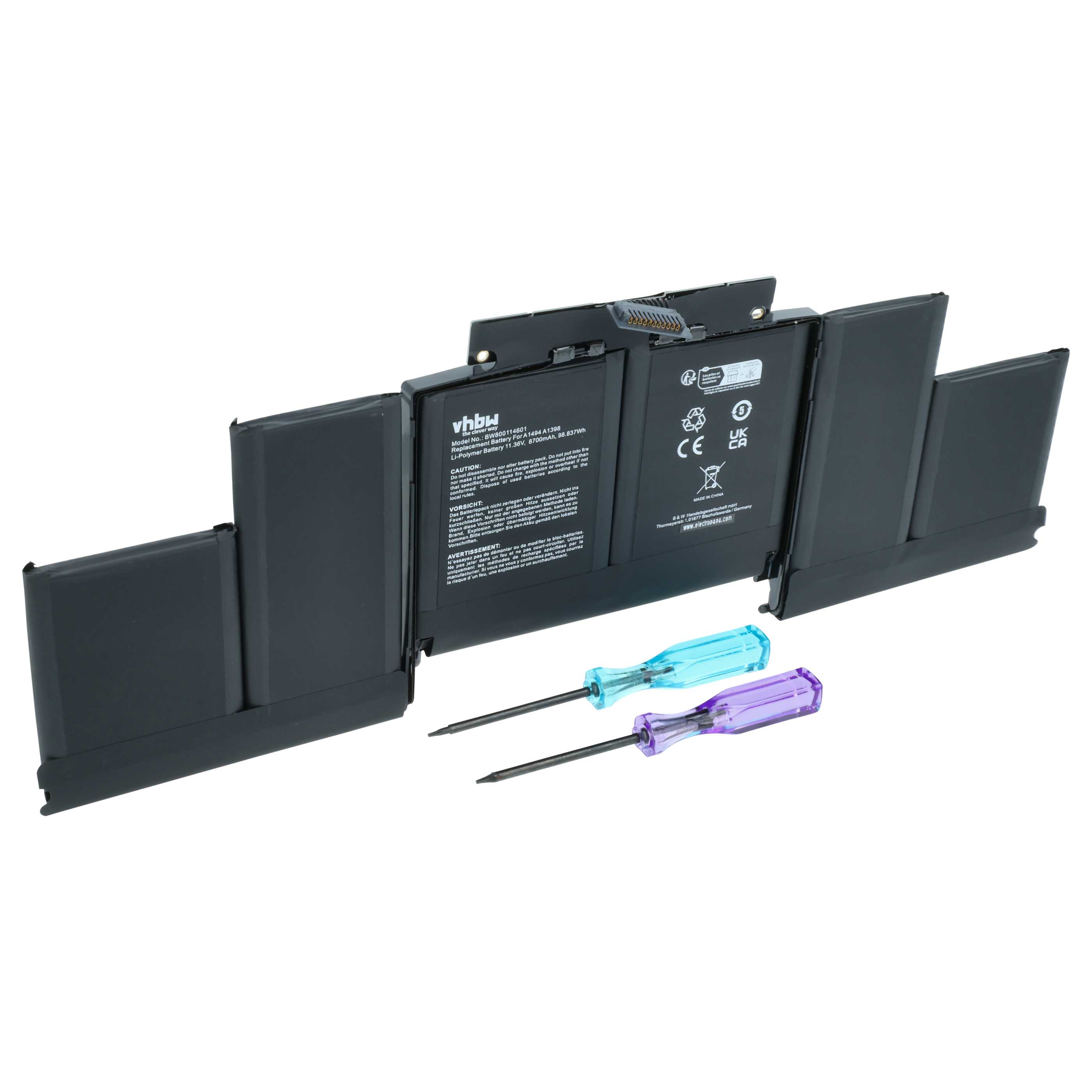 Batteria sostituisce Apple A1618 per notebook - 8700mAh 11,36V Li-Poly