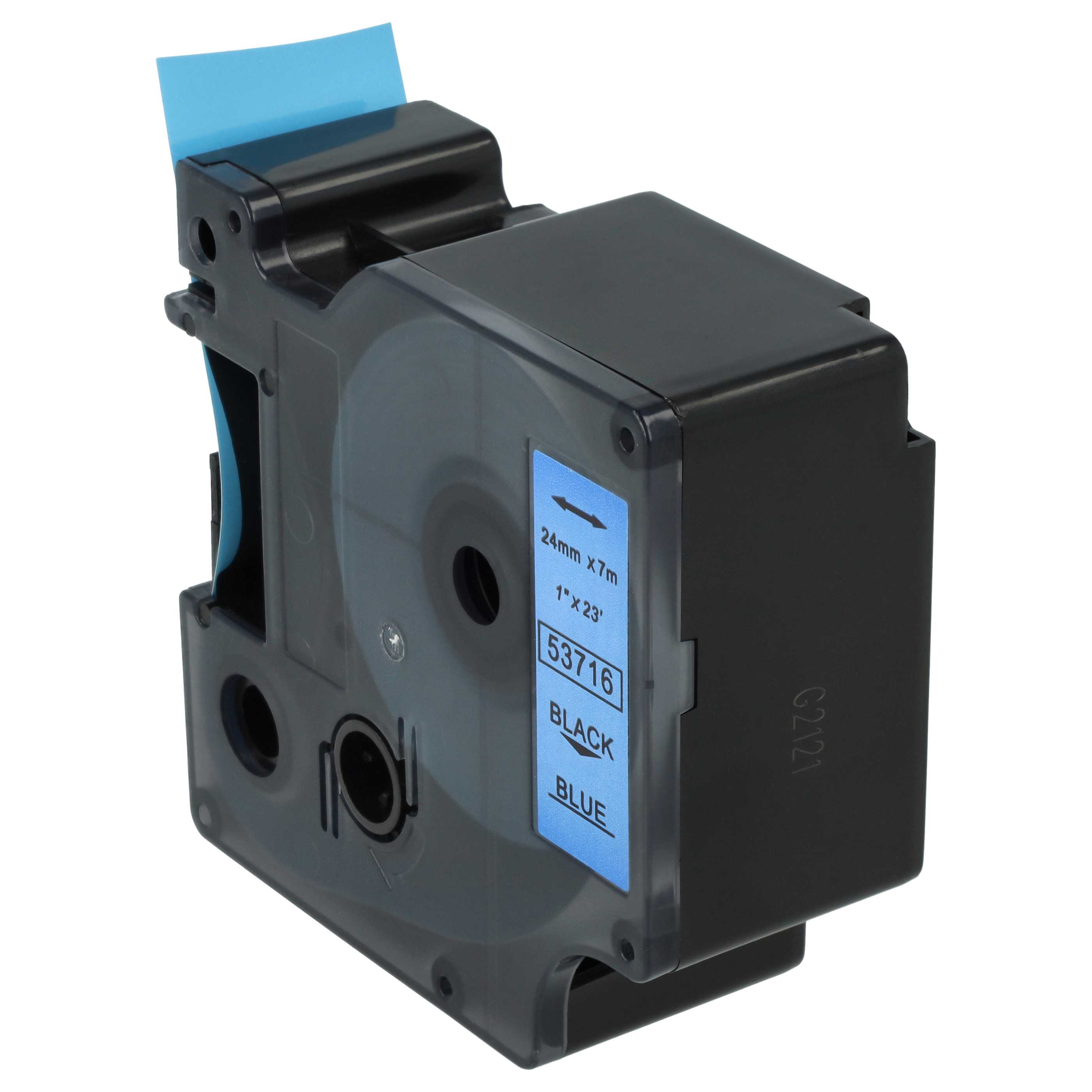 Label Tape replaces Dymo 53716, D1 - 24 mm Black to Blue