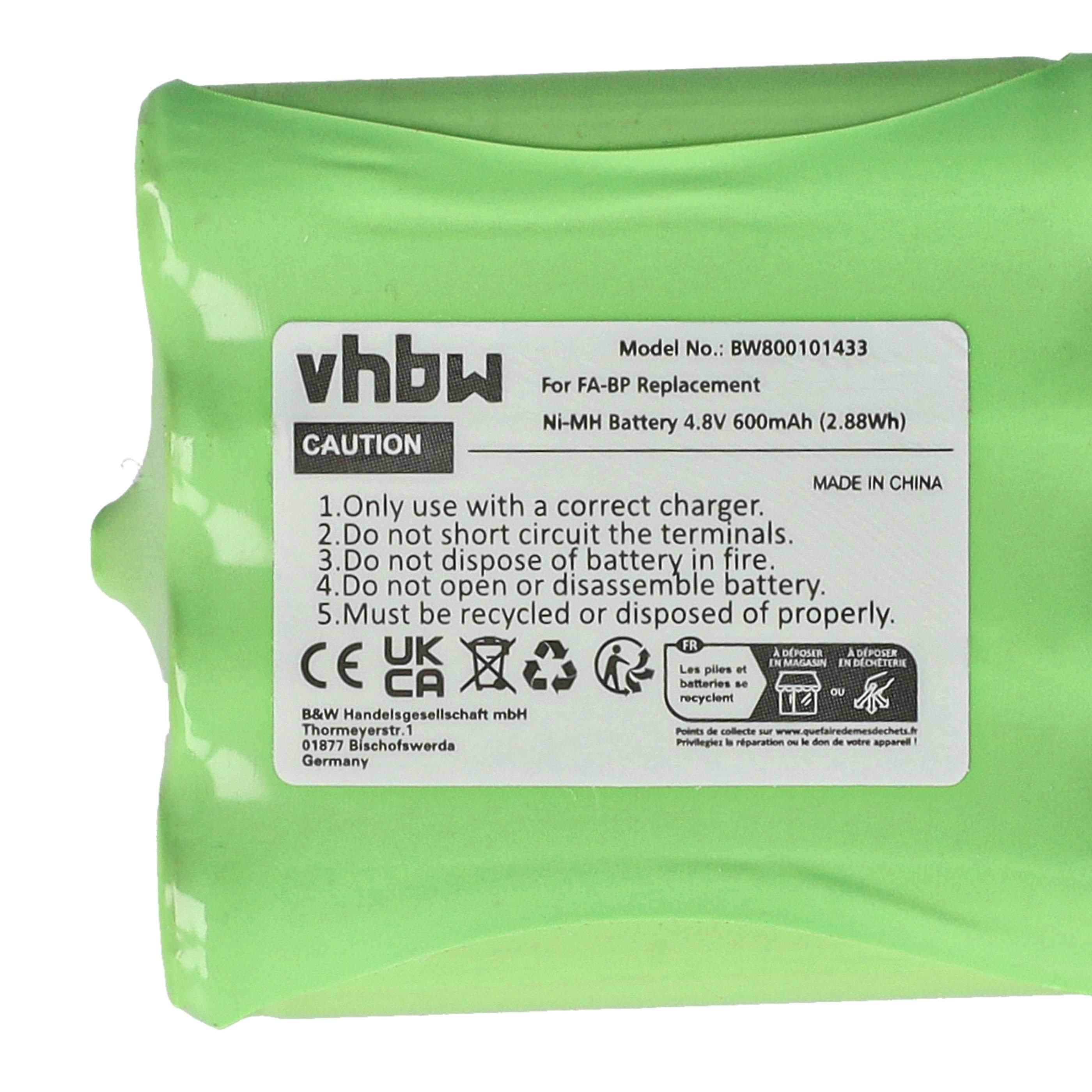 Akku (2 Stück) als Ersatz für Cobra FA-BP, GA-CT, GA-CR, GA-CM, FA-CK für Funkgerät - 600mAh 4,8V NiMH