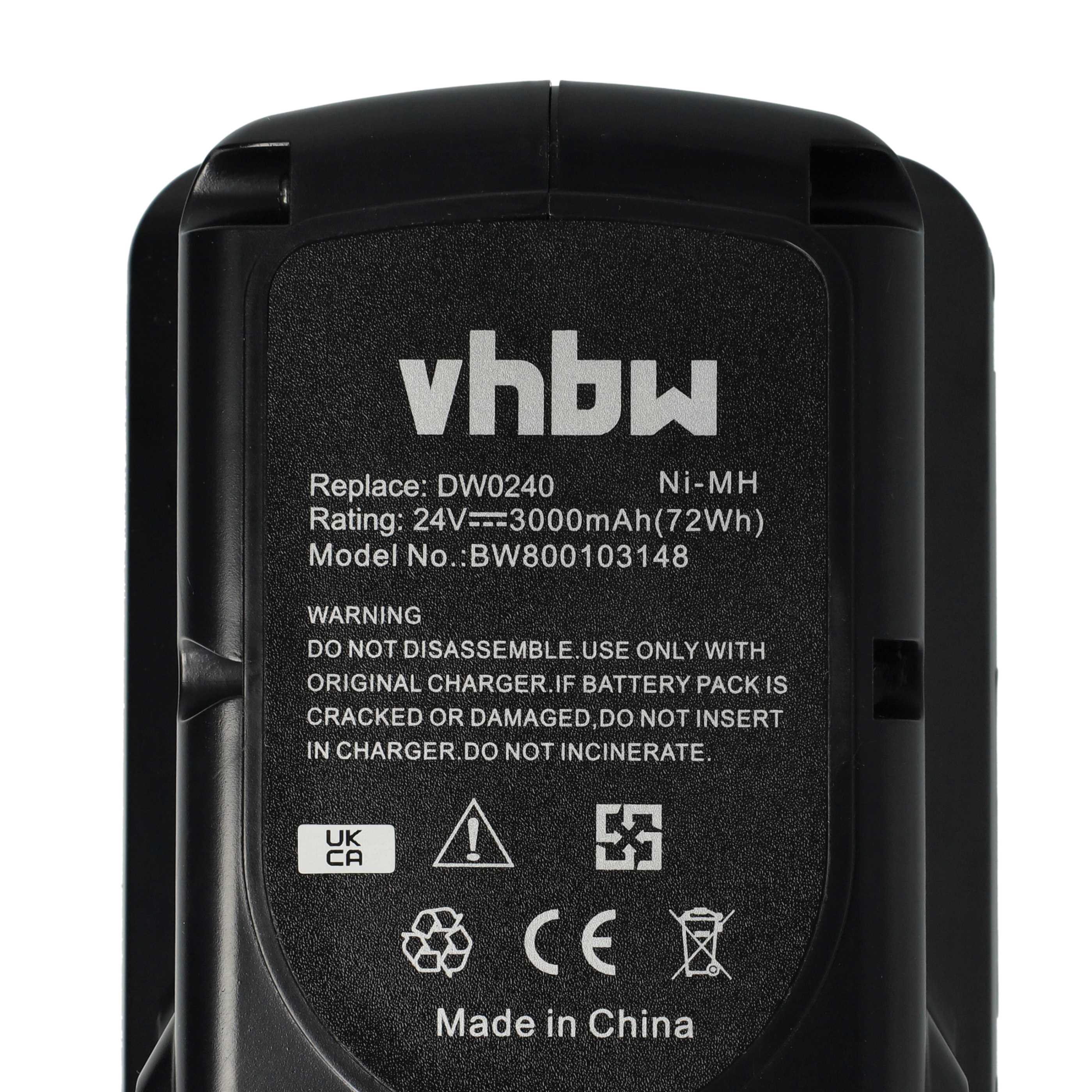 Akku (3x Stück) 24V als Ersatz für Dewalt DE0242, BHA24, DE0243, DE0241, DE0240-XJ, DE0240 - 3Ah, NiMH