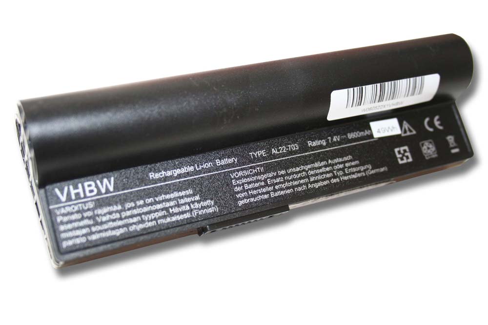Batteria sostituisce Asus AL22-703 per notebook Asus - 6600mAh 7,4V Li-Ion nero