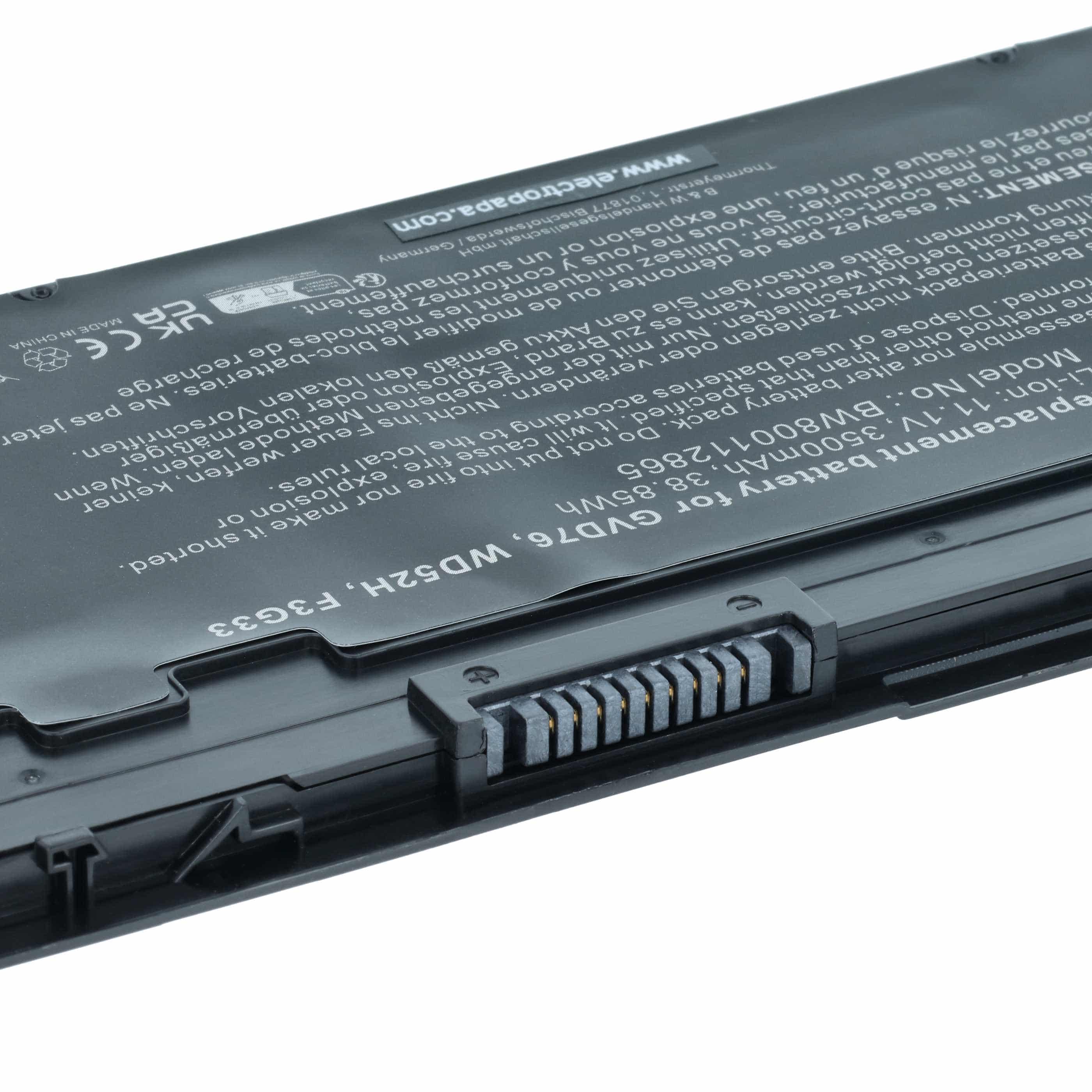 Akumulator do laptopa zamiennik Dell 0W57CV, 9C26T, 451-BBFW, GVD76, 451-BBFX - 3500 mAh 11,1 V Li-Ion, czarny
