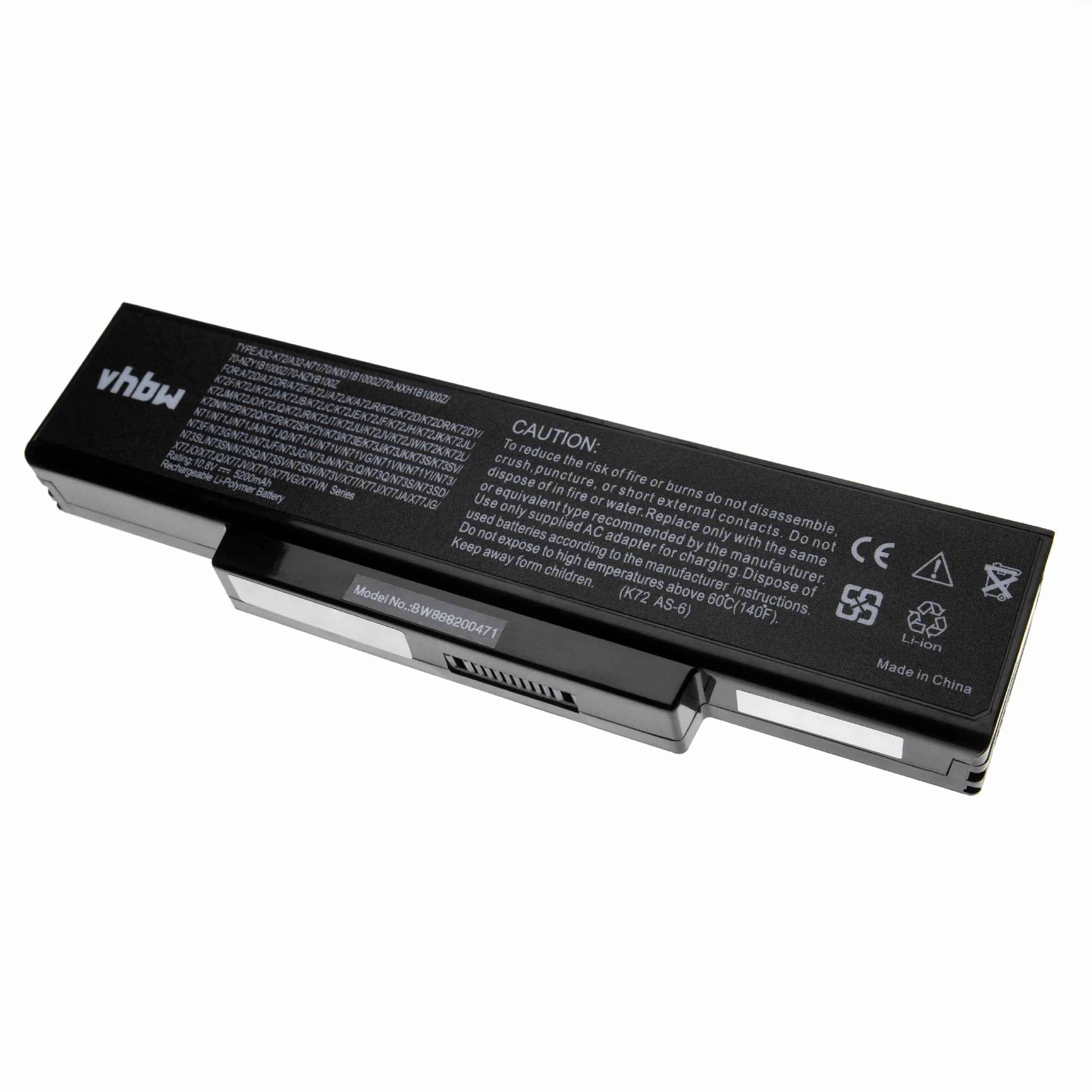 Akumulator do laptopa zamiennik Asus 70-NX01B1000Z, 70-NXH1B1000Z - 5200 mAh 10,8 V LiPo, czarny