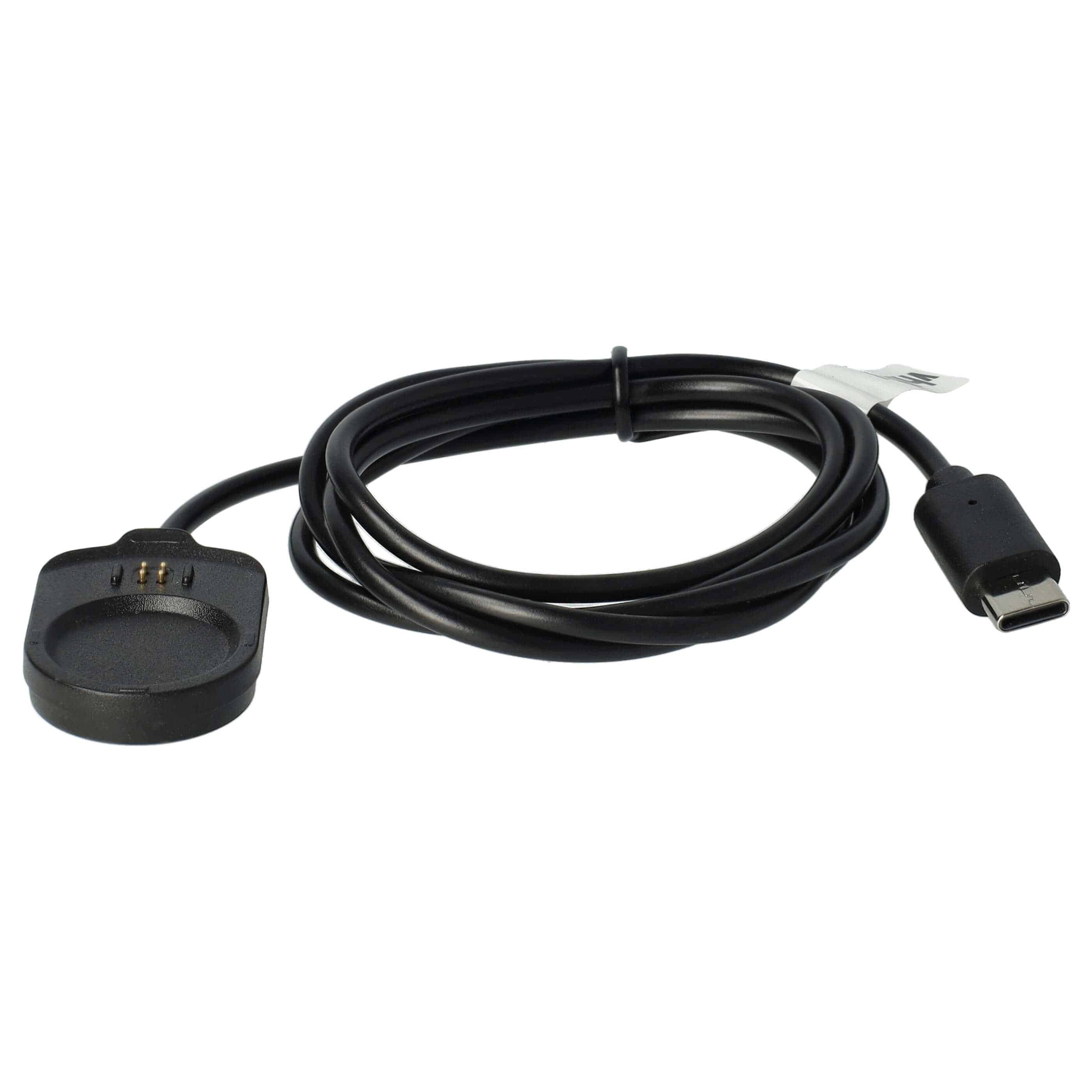 Cable de carga USB reemplaza Garmin 010-13225-14 para smartwatch Garmin - negro 100 cm