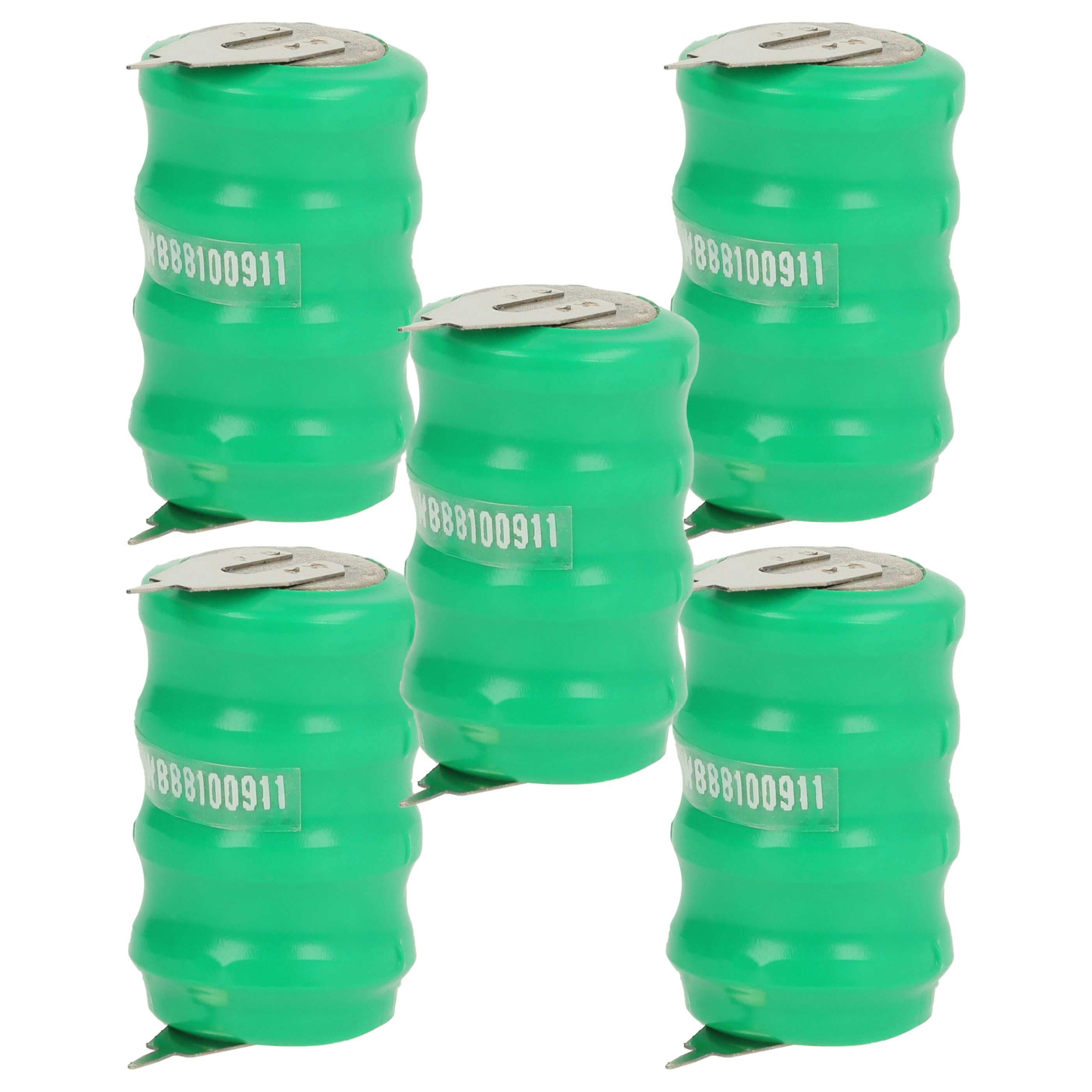5x Button Cell Battery Type V80H 2 Pins for Model Building Solar Lamps etc. - 80 mAh 4.8 V NiMH