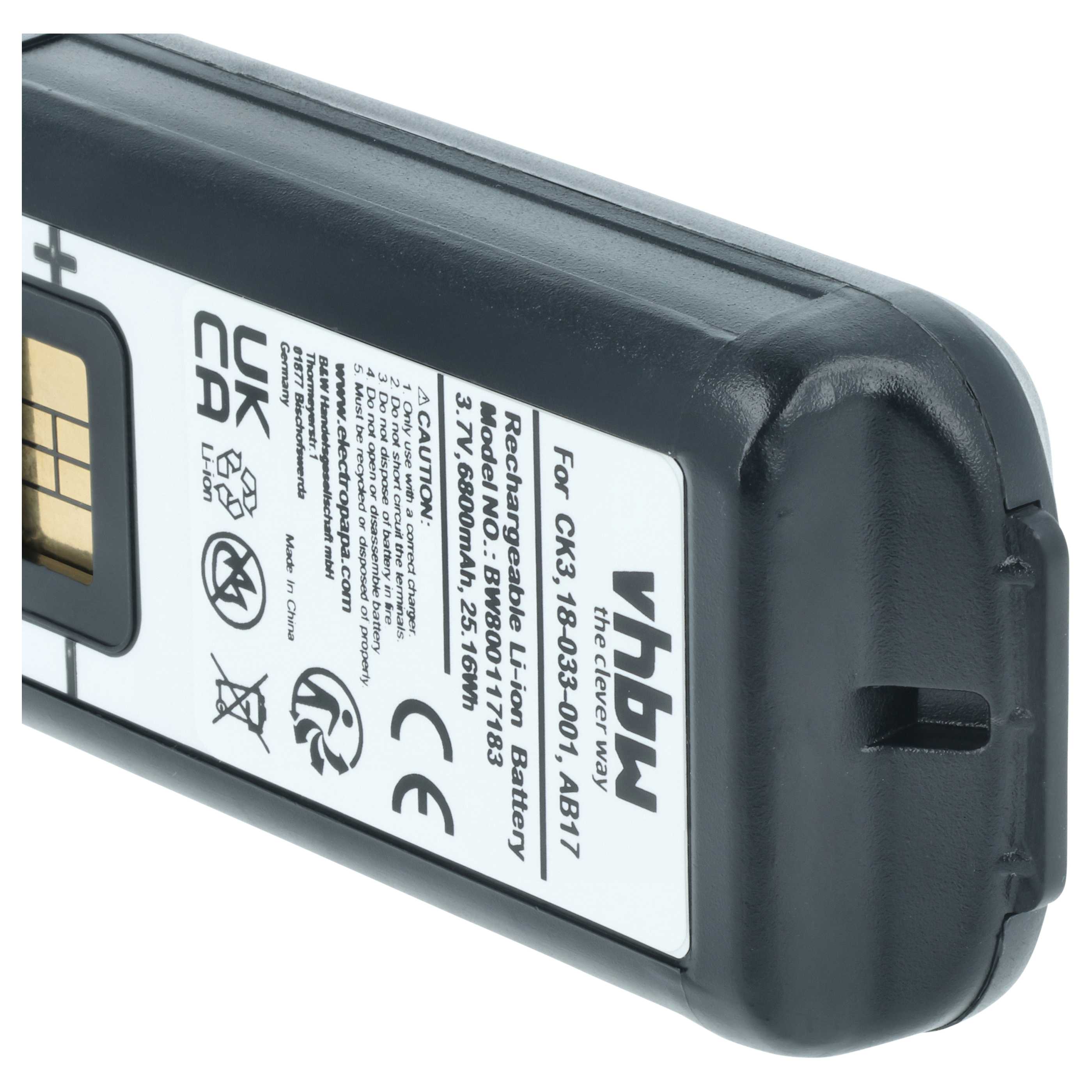 2x Batteria sostituisce Intermec 318-033-021, 318-033-001 per barcode scanner Intermec - 6800mAh 3,7V Li-Ion