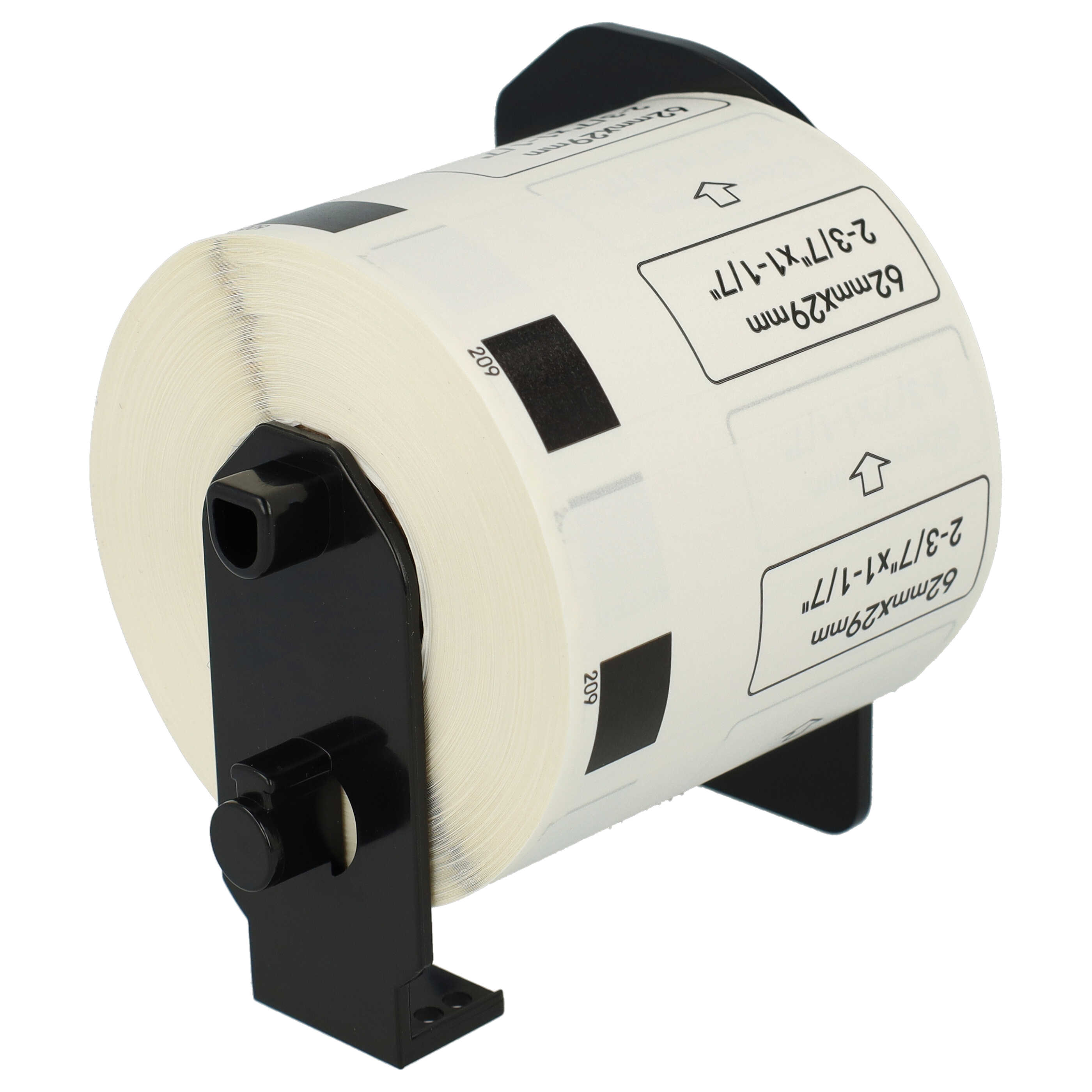 2x Label Roll replaces Brother DK-11209 Labeller - 62 mm x 29 mm + Holder