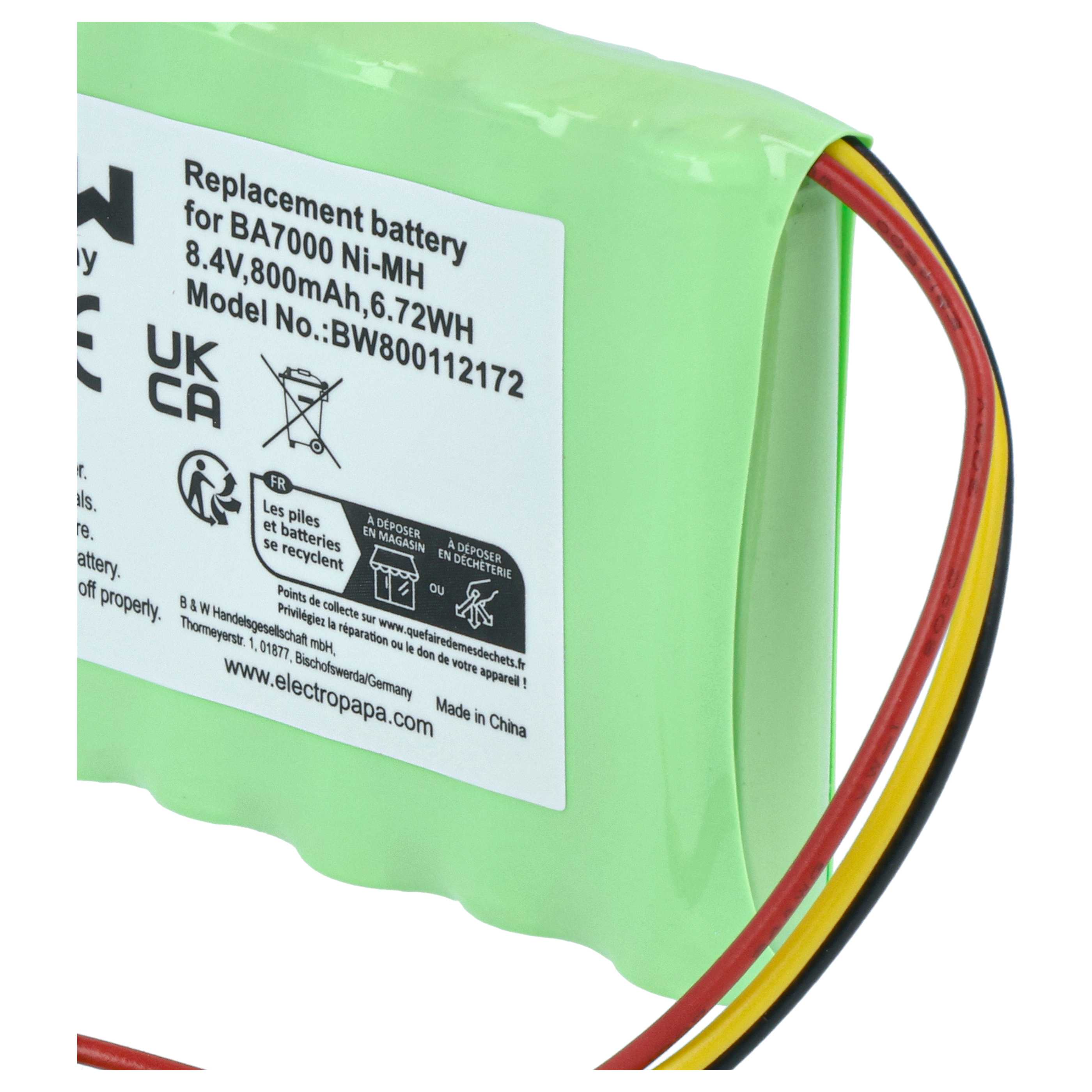 Batteria sostituisce Brother BA-7000, BA7000 per stampante - 800mAh 8,4V NiMH