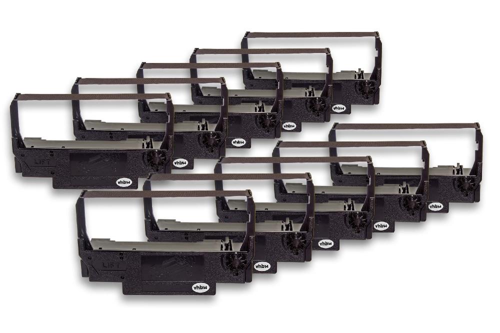 10x Cinta de escritura reemplaza ERC-30 para impresora agujas / recibos Hyundai - Negro 