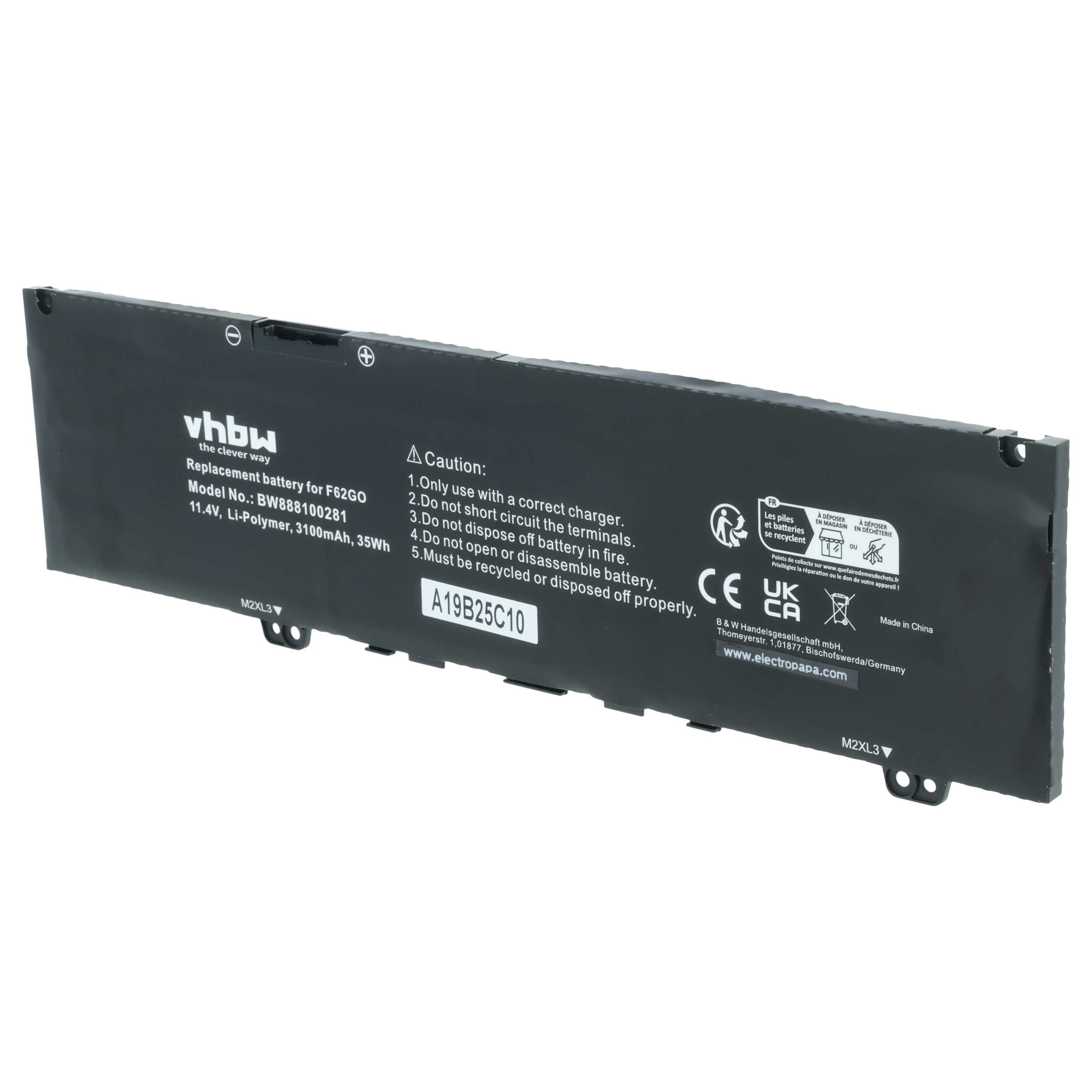 Akumulator do laptopa zamiennik Dell 39DY5, F62GO, F62G0, 0RPJC3, 039DY5 - 3100 mAh 11,4 V Li-Ion, czarny