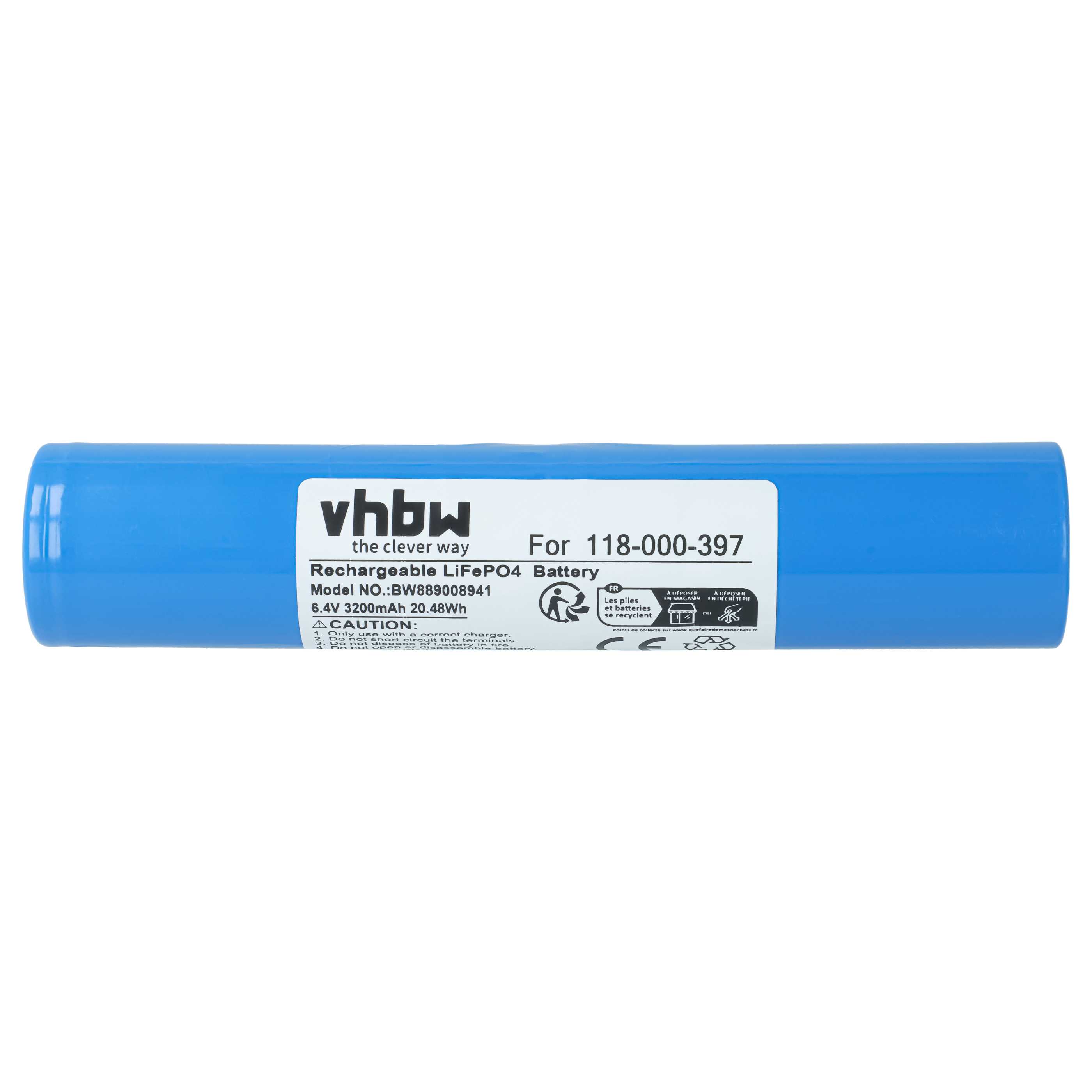 Batería recargable reemplaza Maglite 118-000-397 para linterna - 3200 mAh 6,4 V LiFePO4