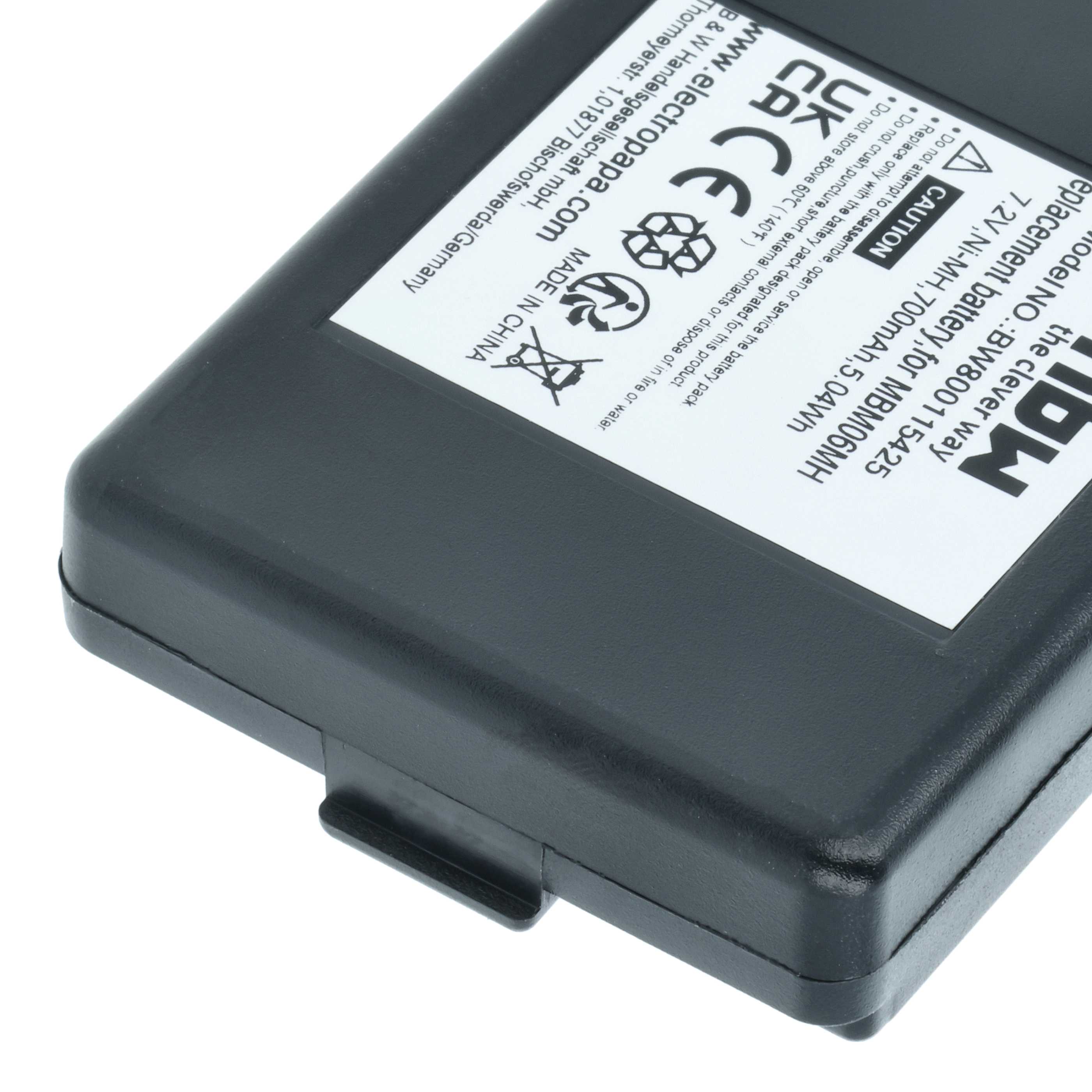 Battery as Replacement for Autec MBM06MH Remote Control - 700 mAh 7.2 V NiMH
