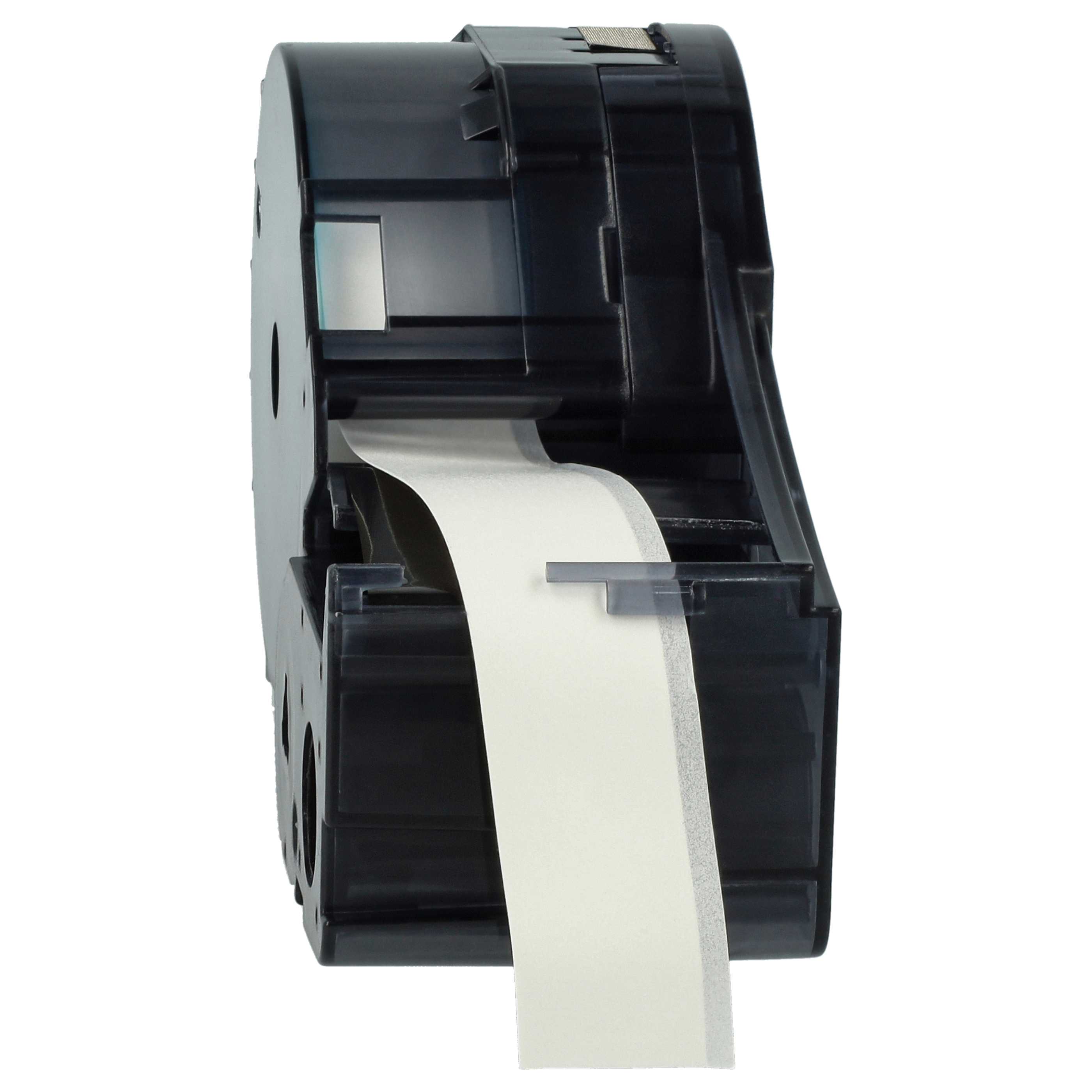 5x Label Tape as Replacement for Brady M21-500-595-WT - 12.7 mm Black to White, Vinyl