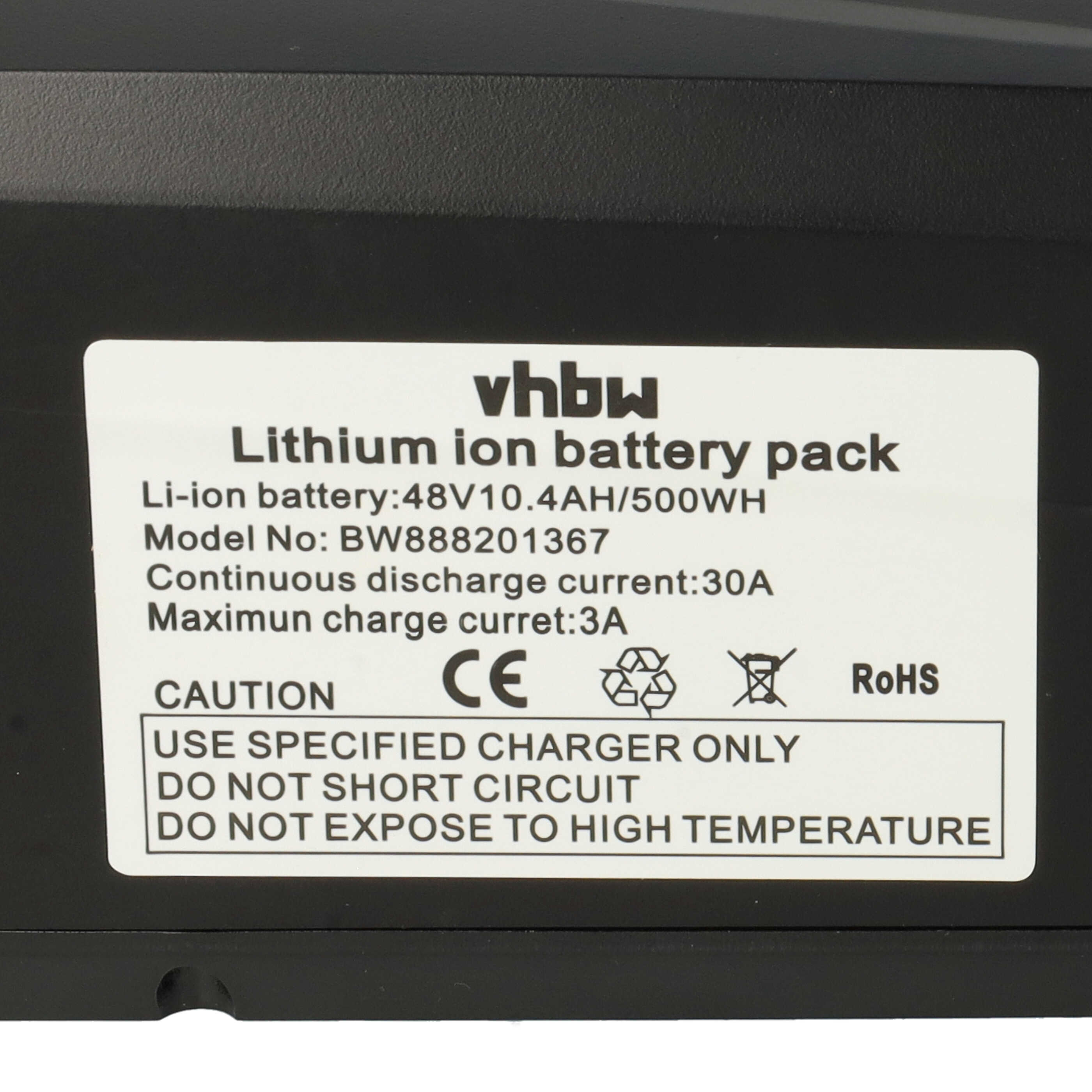 Batteria compatibile con Bafang BBS01, ebike con sistema Hailong + caricabatterie - 10400mAh, Li-Ion