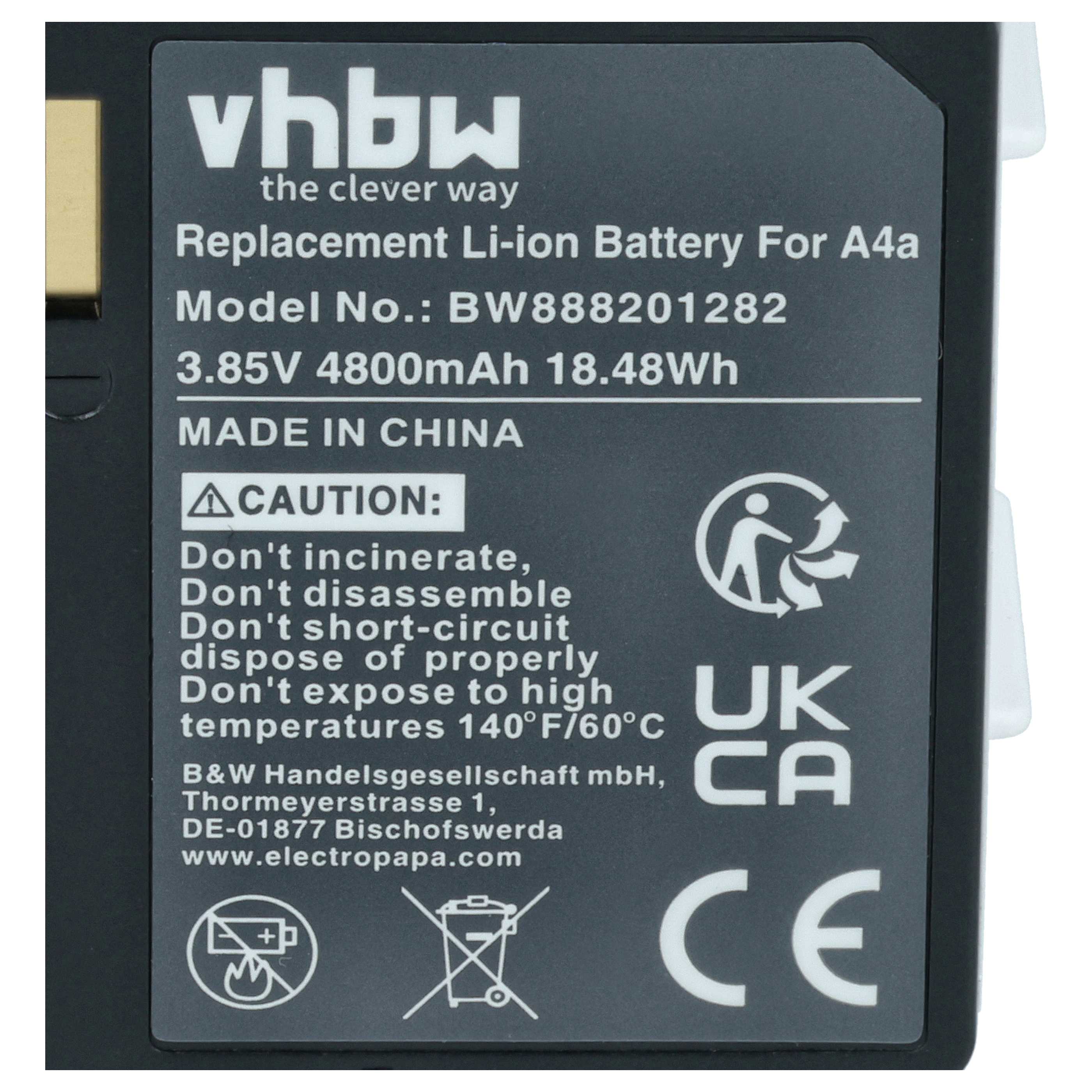Knopfkamera-Akku (2 Stück) als Ersatz für Arlo 308-1070-01, 308-10069-01 für Arlo - 4800mAh 3,85V Li-Polymer
