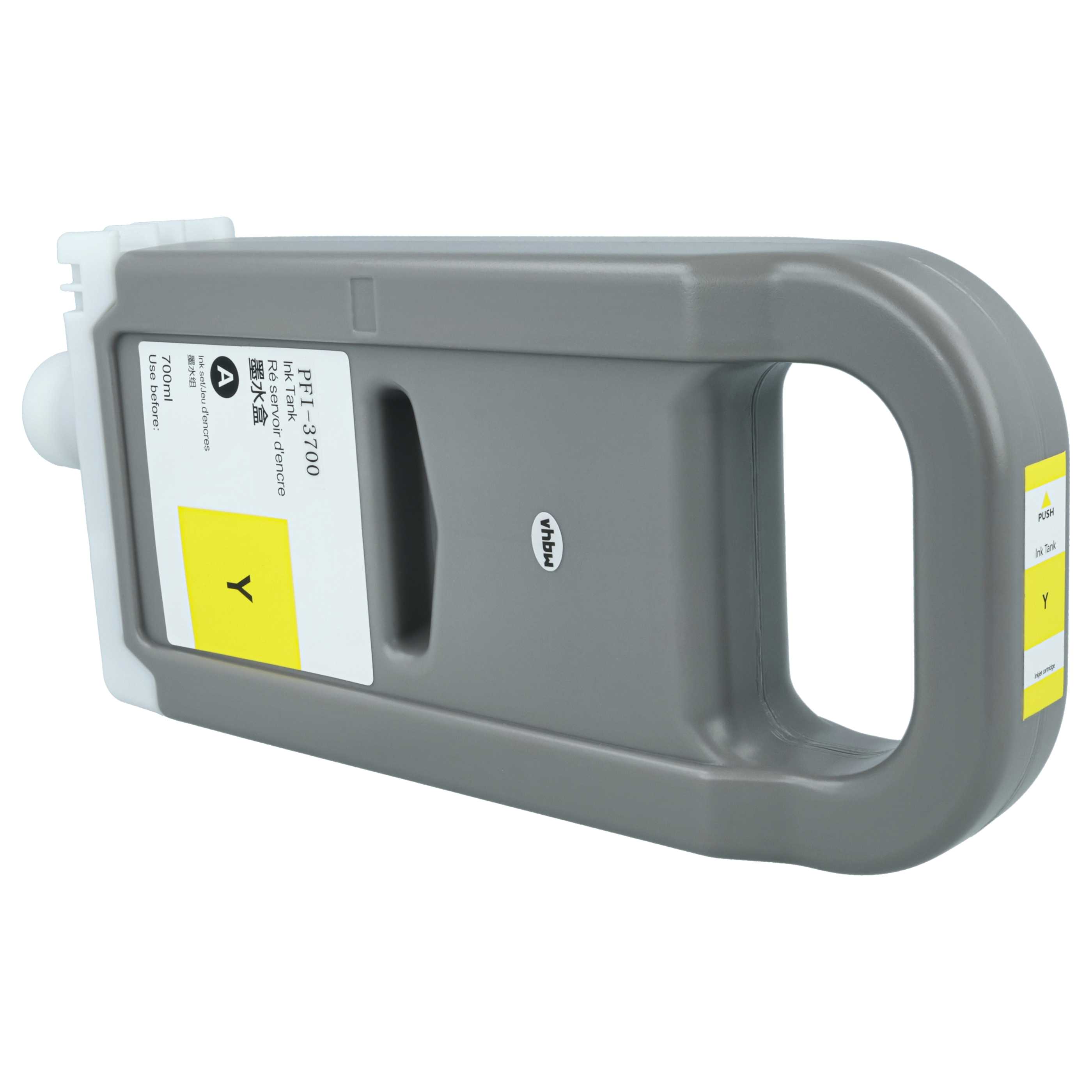 Ink Cartridge as Exchange for Canon PFI-3700 Y for Canon Printer - Yellow 700 ml