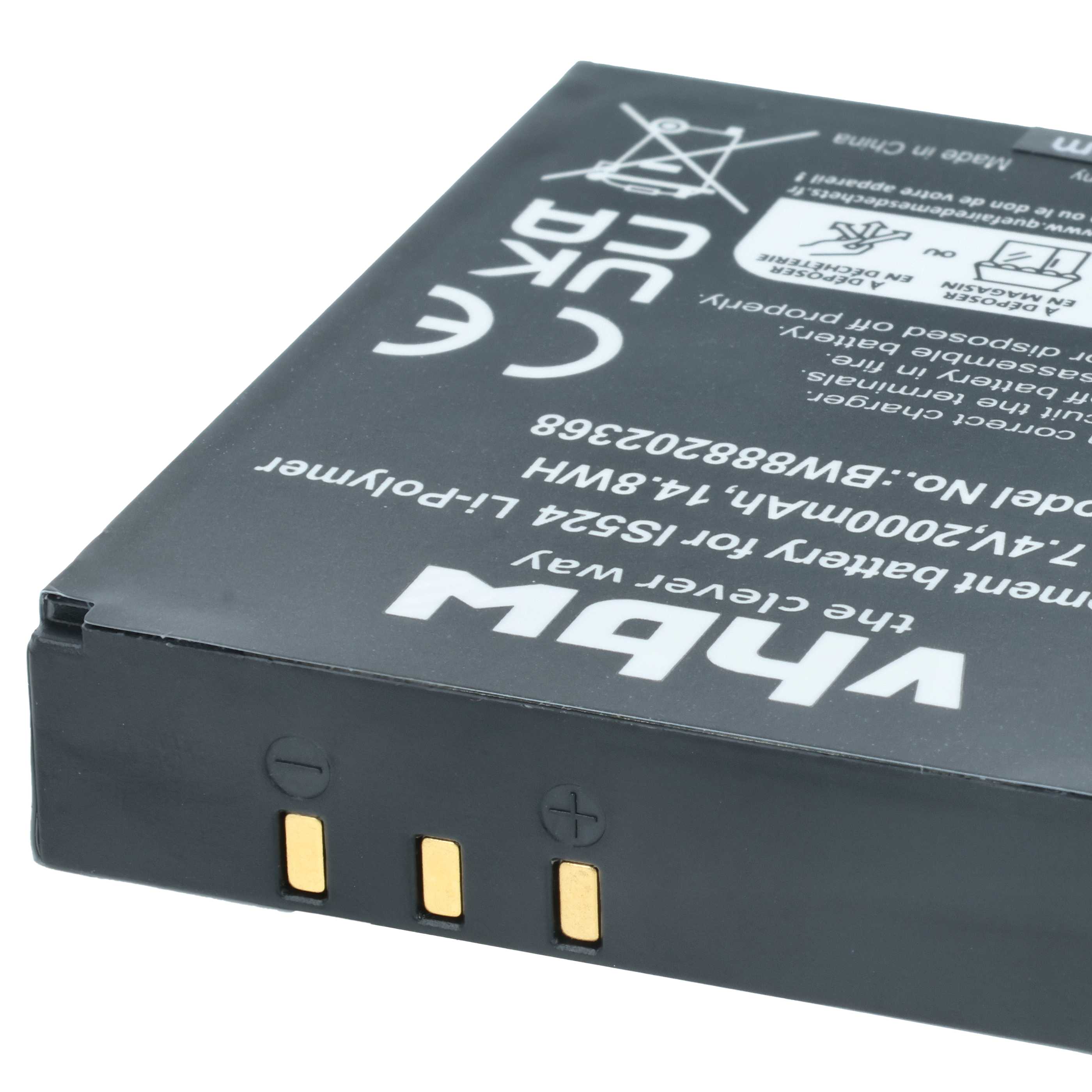 Batería reemplaza Pax IS524, IS133 para escáner código de barras (2000 mAh, 7,4 V, Li-Polímero)