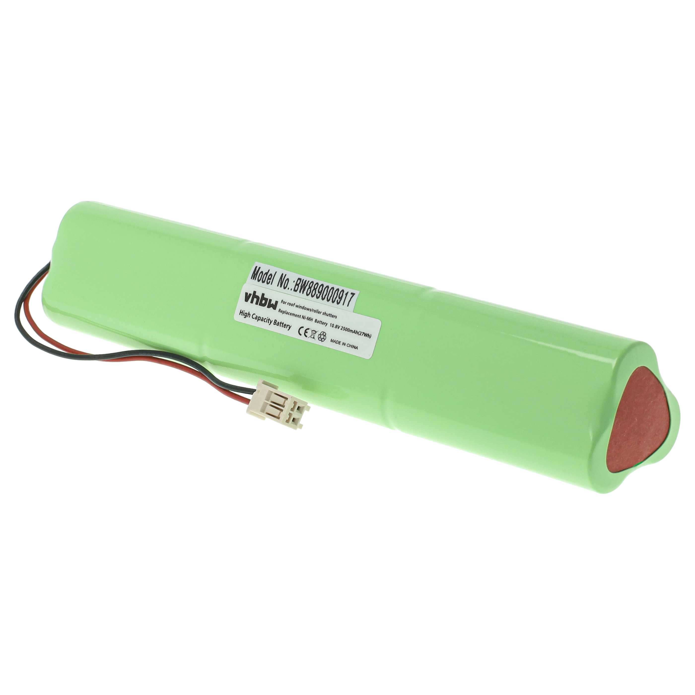 2x Batería reemplaza Velux 946930, 946933 para persiana claraboya (2500 mAh, 10,8 V, NiMH, con cable)
