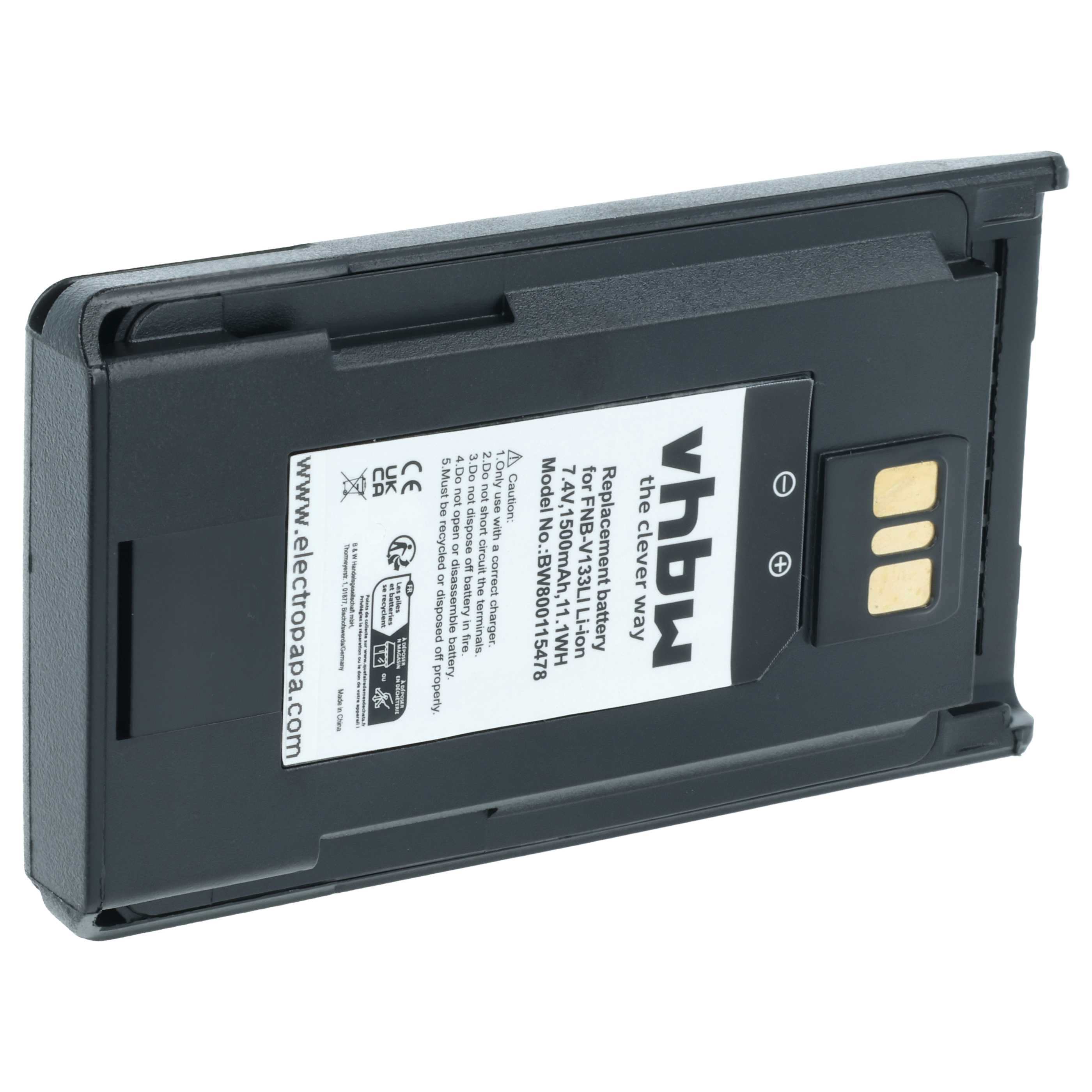 Radio 2x Battery replaces Motorola AAJ67X001 - 1500 mAh 7.4 V Li-Ion