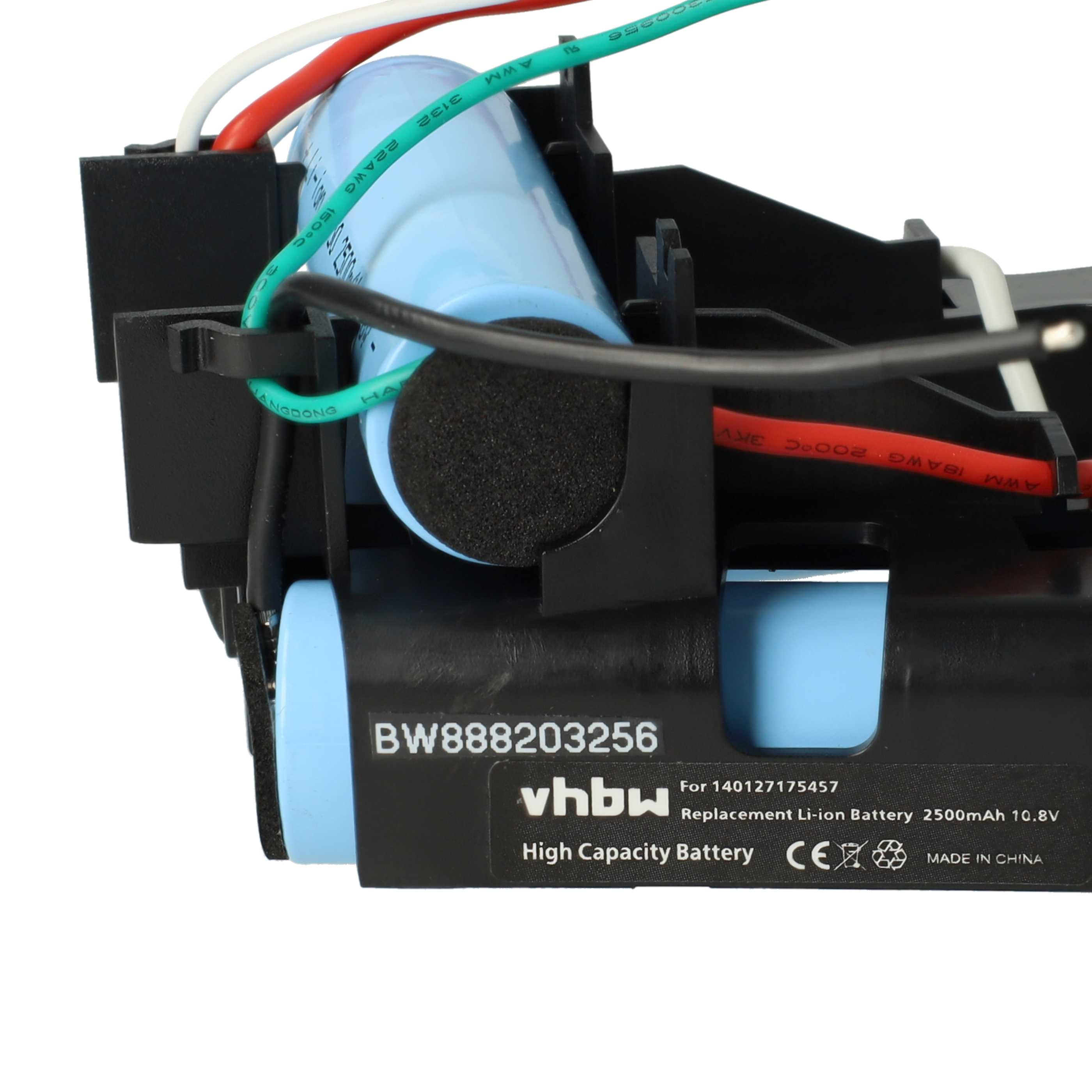 Battery replaces AEG 140127175457 for Electrolux etc. 2500mAh, 10.8V, Li-Ion