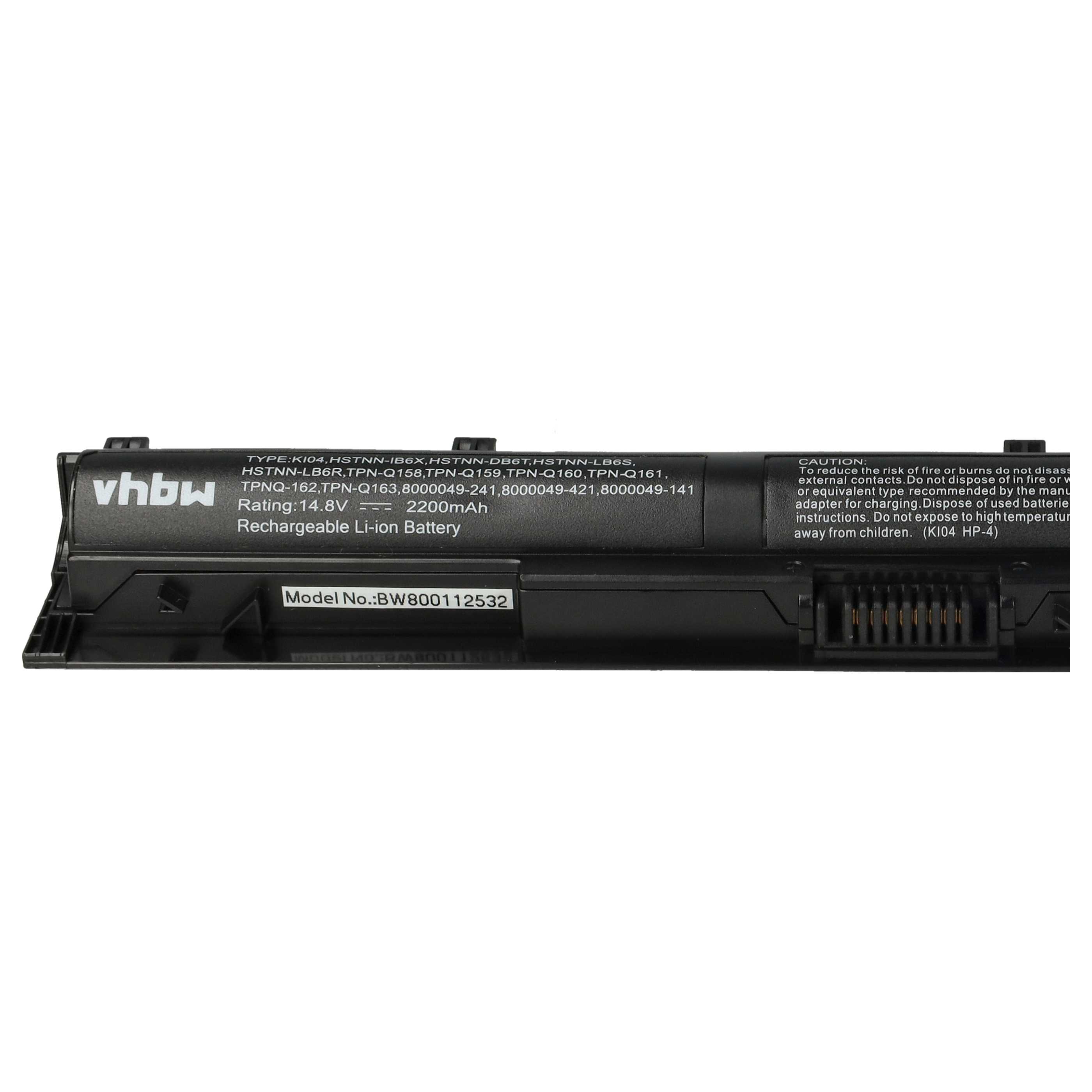 Akumulator do laptopa zamiennik HP 800049-001, 800049-241, HSTNN-DB6T - 2200 mAh 14,8 V Li-Ion, czarny