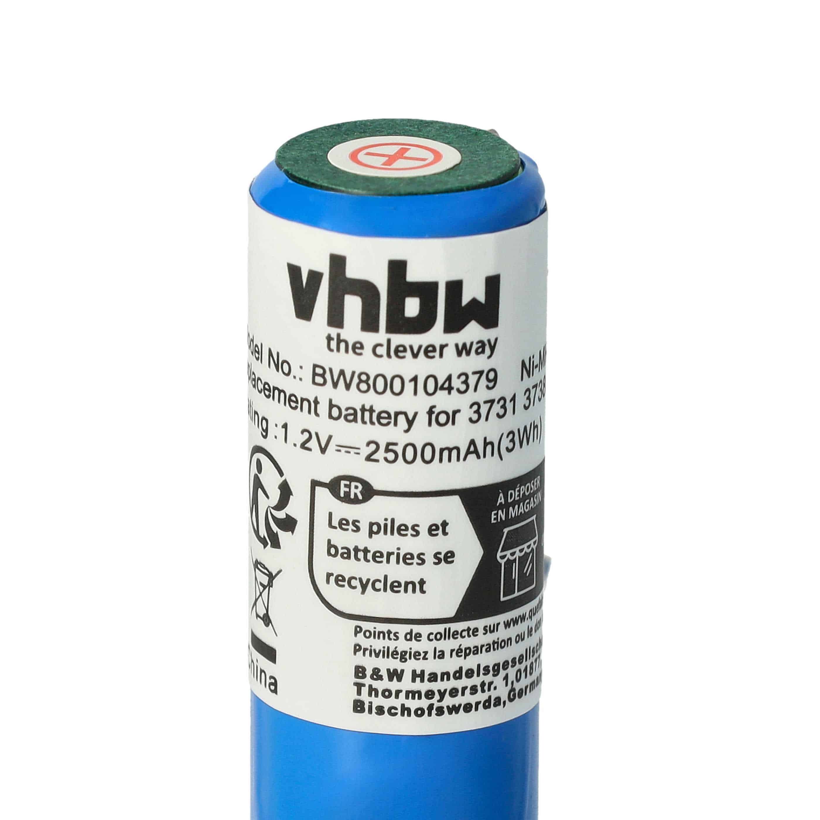 Elektrische Zahnbürste-Akku als Ersatz für Braun 3738, 3731 - 2500mAh 1,2V NiMH