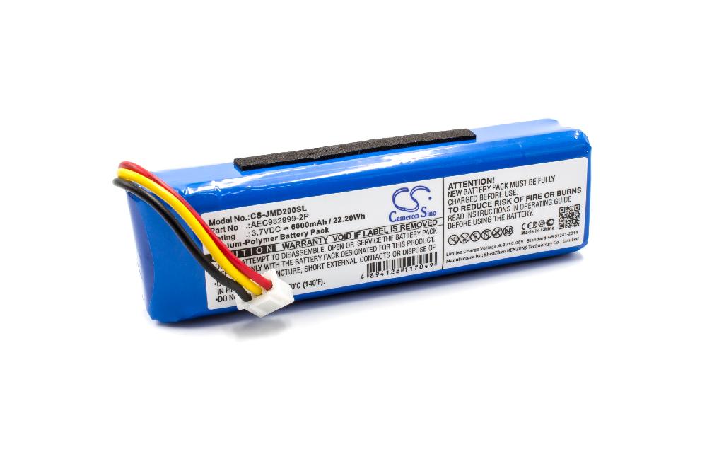 Battery replaces JBL AEC982999-2P for JBL Loudspeaker - Li-polymer 6000 mAh