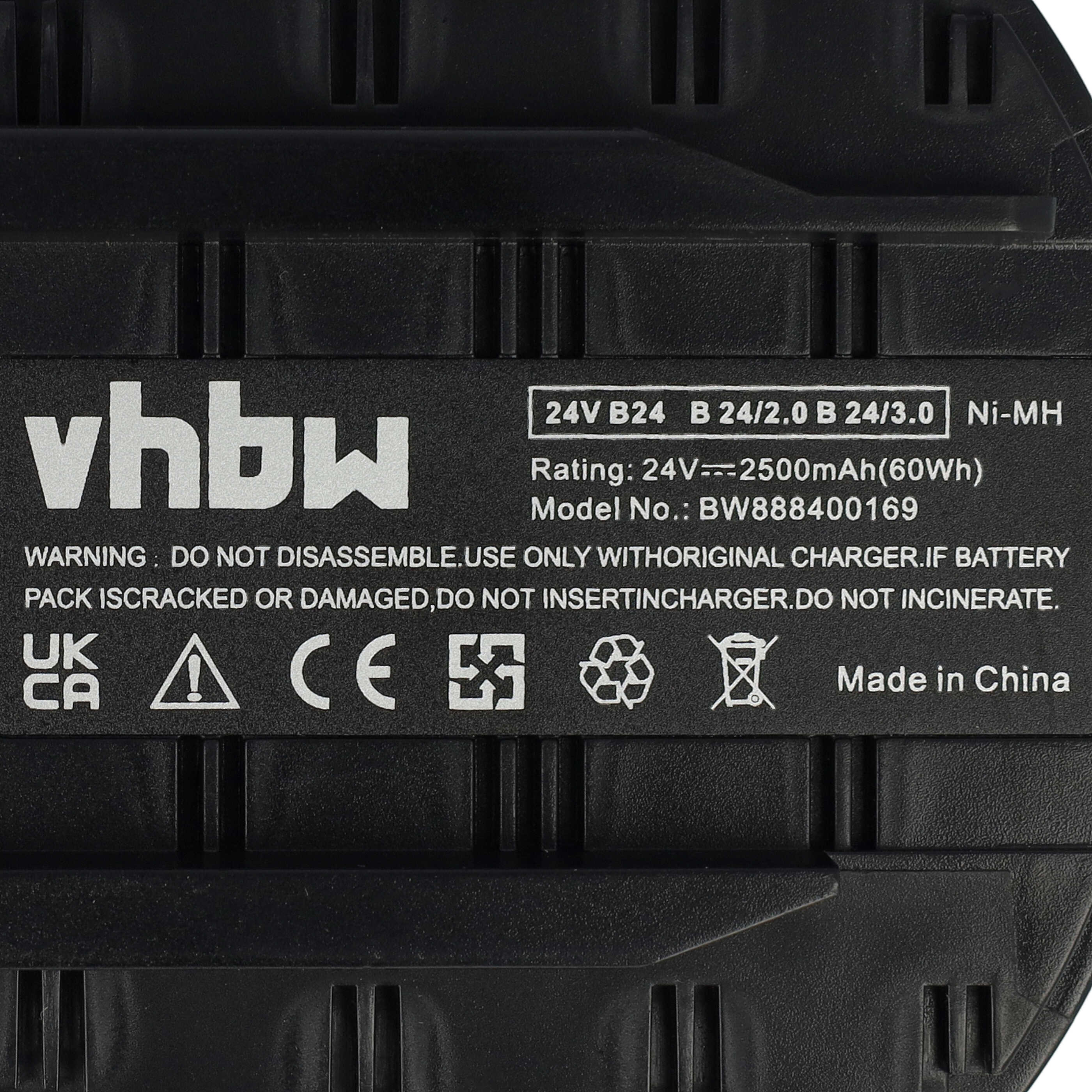 3x Battery replaces Hilti B24/3.0, B24/2.0, B24 Electric Power Tool - 2500 mAh, 24 V, NiMH