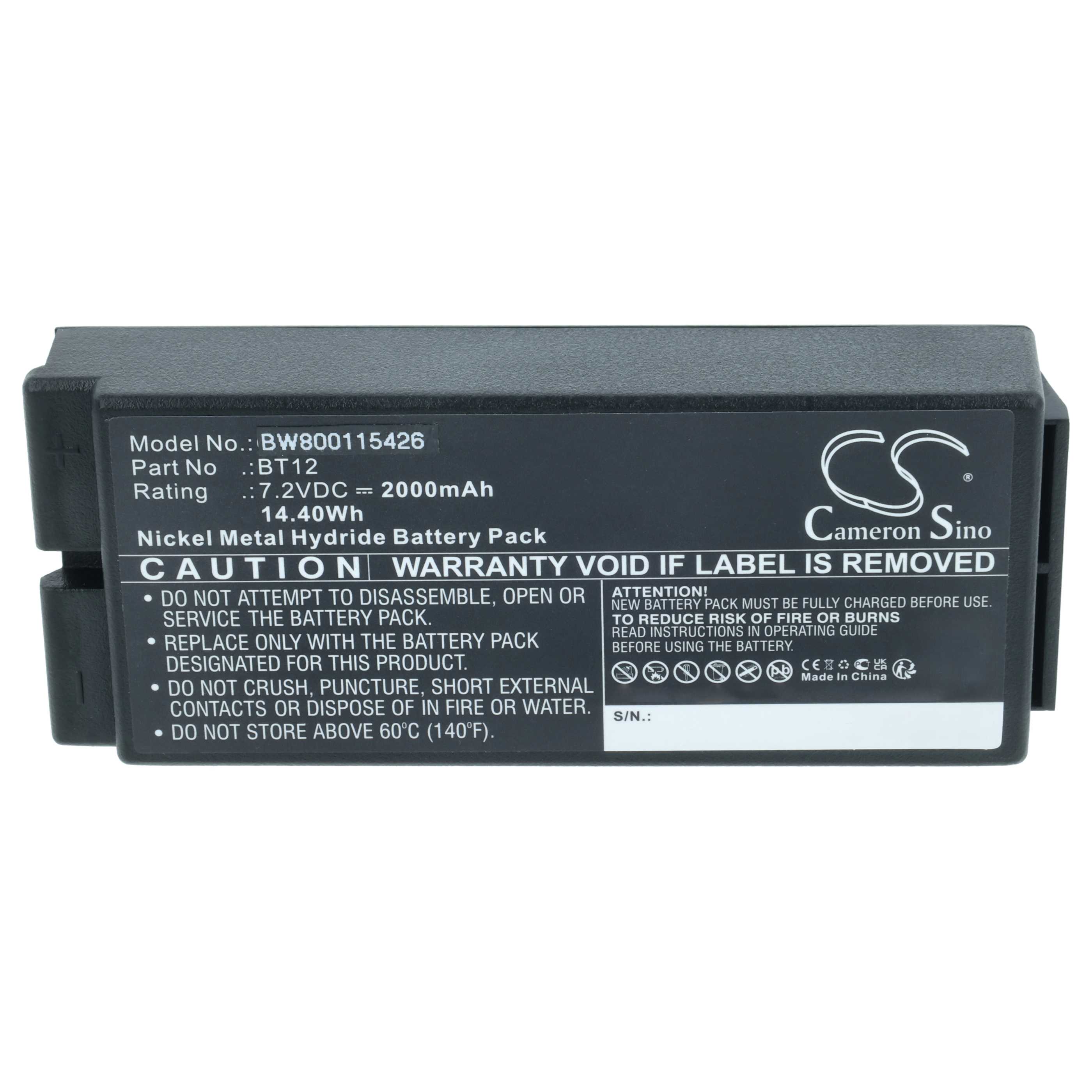 Batteria (2 pz) sostituisce Danfoss 2303696, BT12 telecomando - 2000mAh 7,2V NiMH
