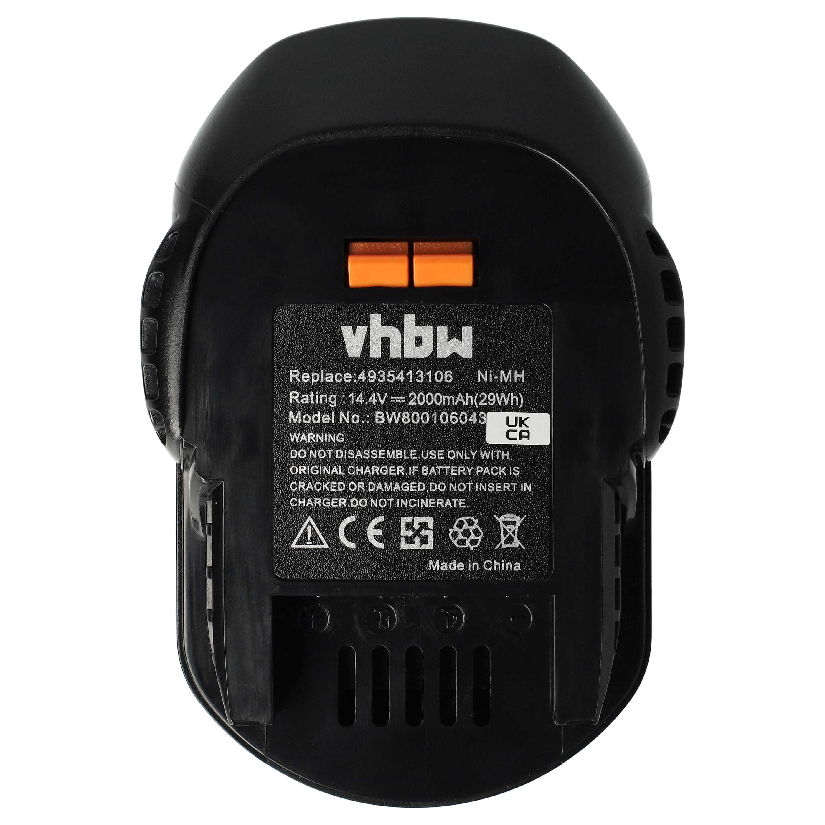 Batterie (2 pcs.) remplace AEG 4935413106, 4935416790, B1414G, B1415R outil électrique Würth - 2Ah 14,4V NiMH