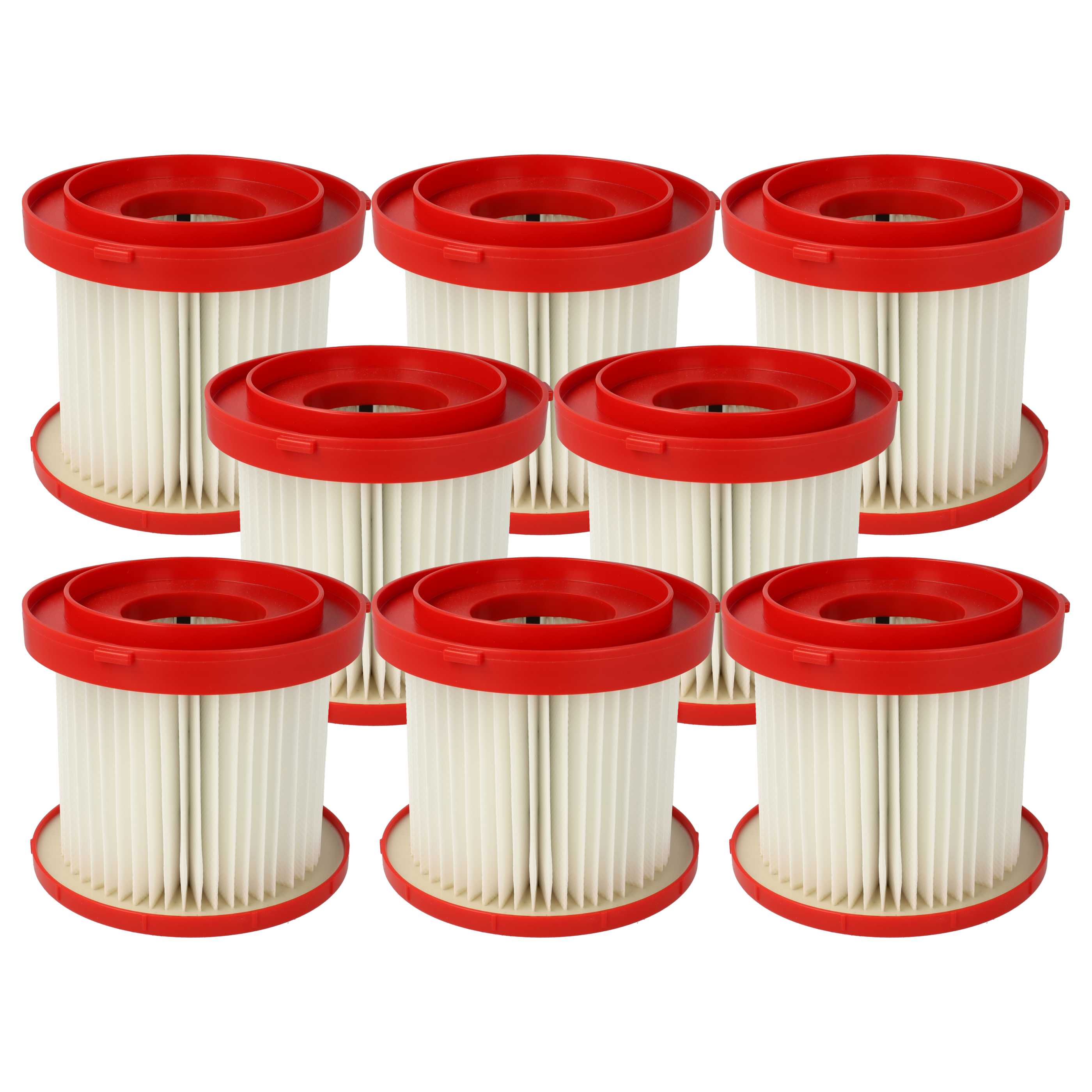 8x Filtro sostituisce Milwaukee 4931465230, 4058546360368 per aspirapolvere - filtro HEPA - bianco / rosso