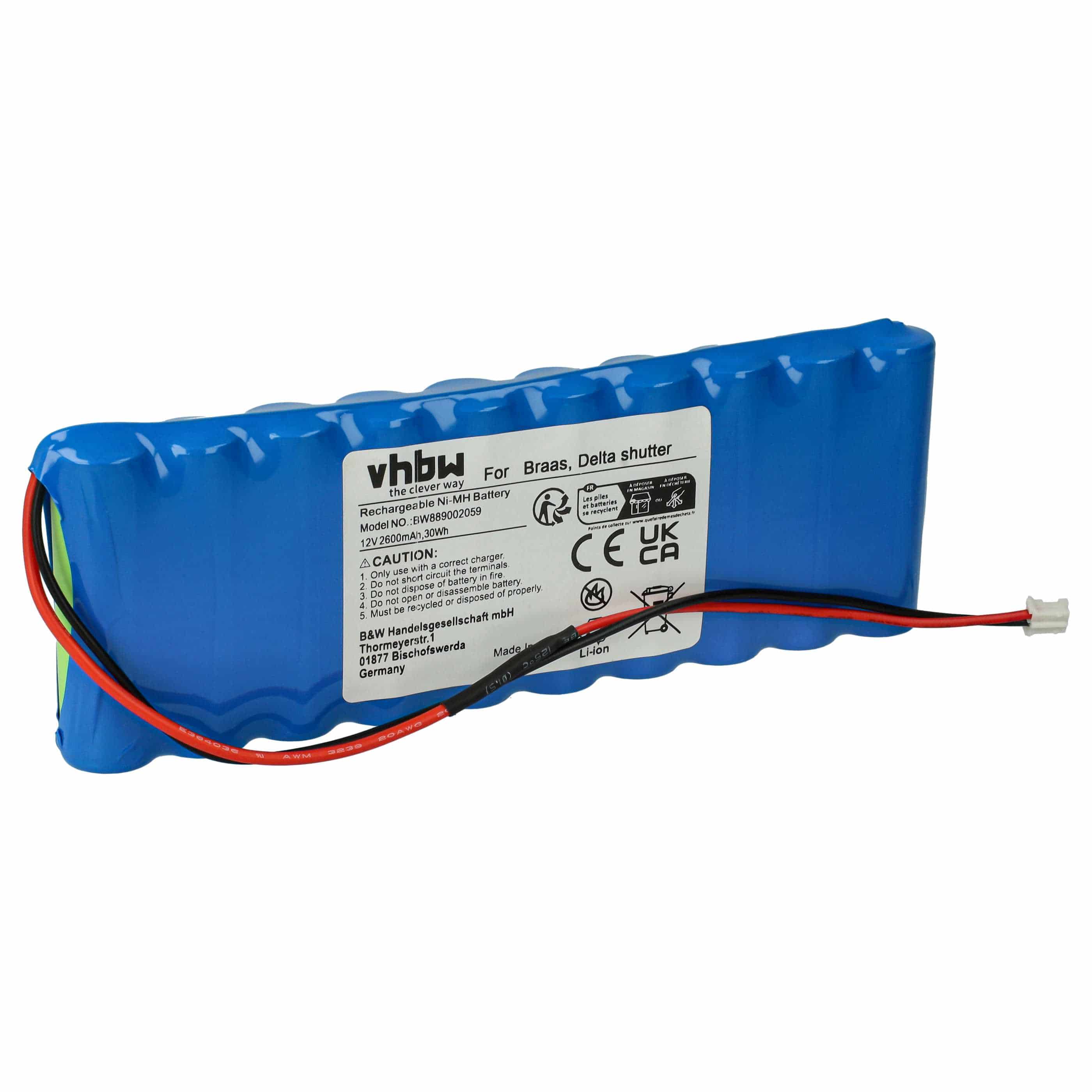 Batterie pour motorisation de volet, porte, portail Baier - 2600mAh 12V NiMH