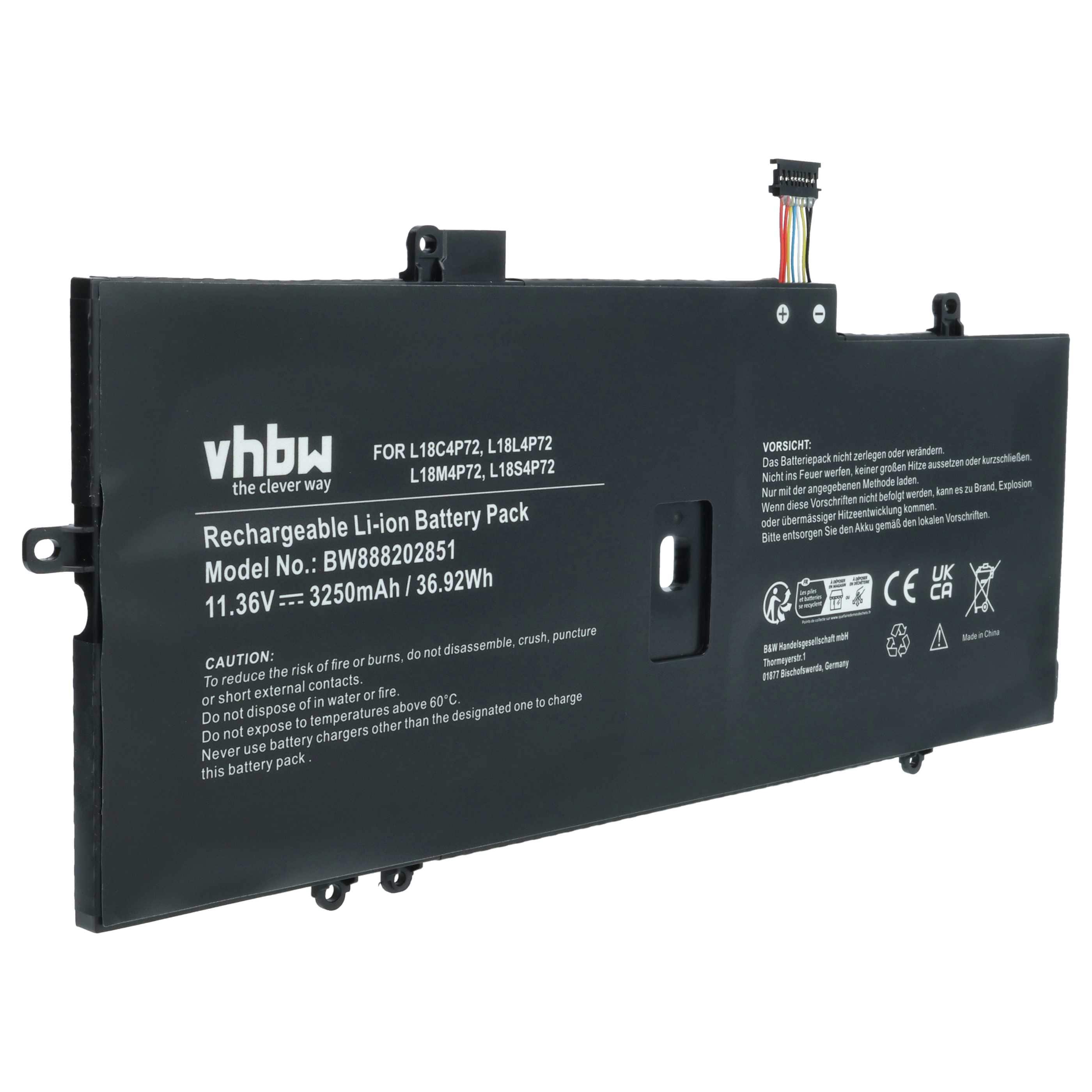 Akumulator do laptopa zamiennik Lenovo 02DL005, L18C4P72, L18L4P72, 5B10W13931 - 3250 mAh 11,36 V LiPo