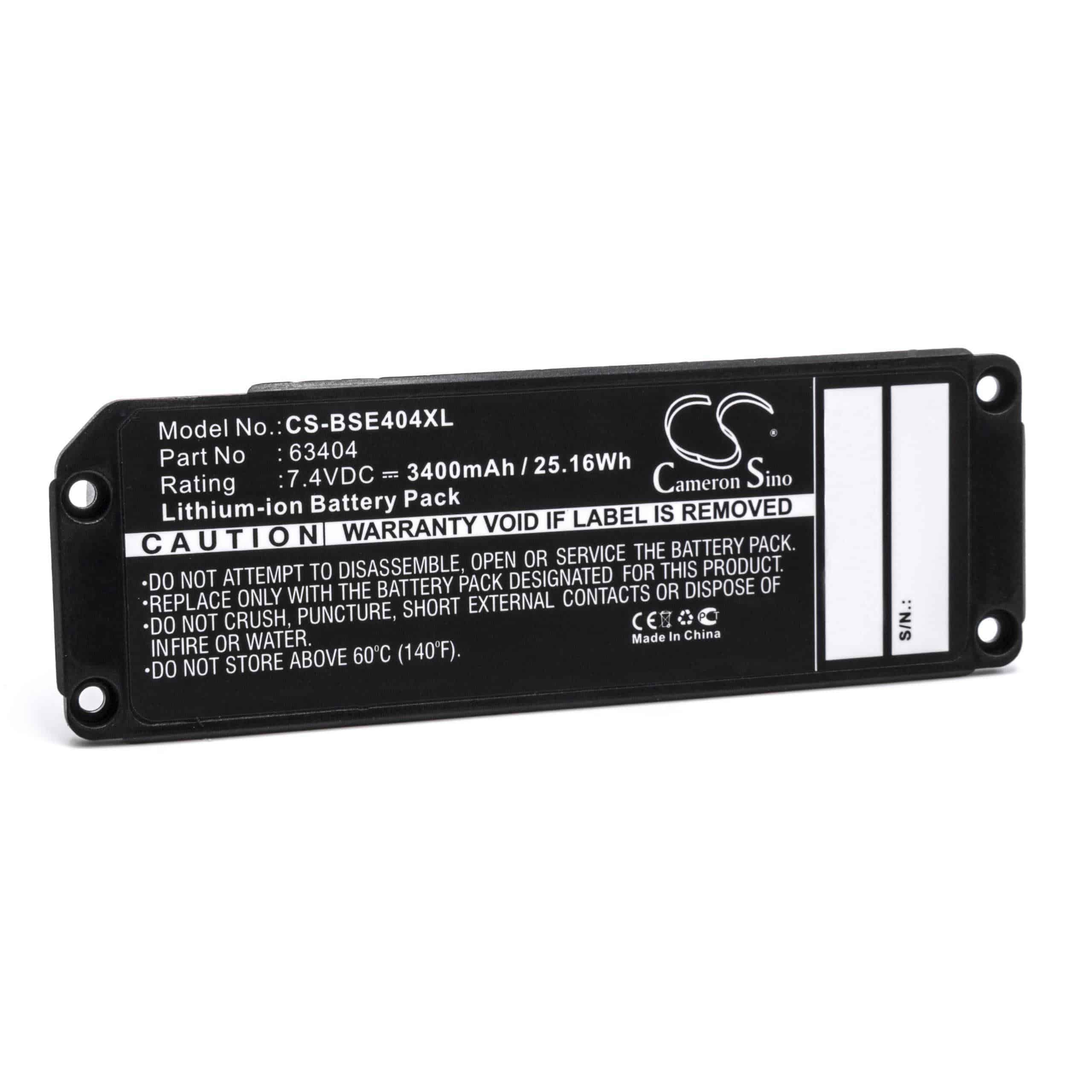  Battery replaces Bose 063404, 061386, 063287, 061385, 061834, 061384 for BoseLoudspeaker - Li-Ion 3400 mAh