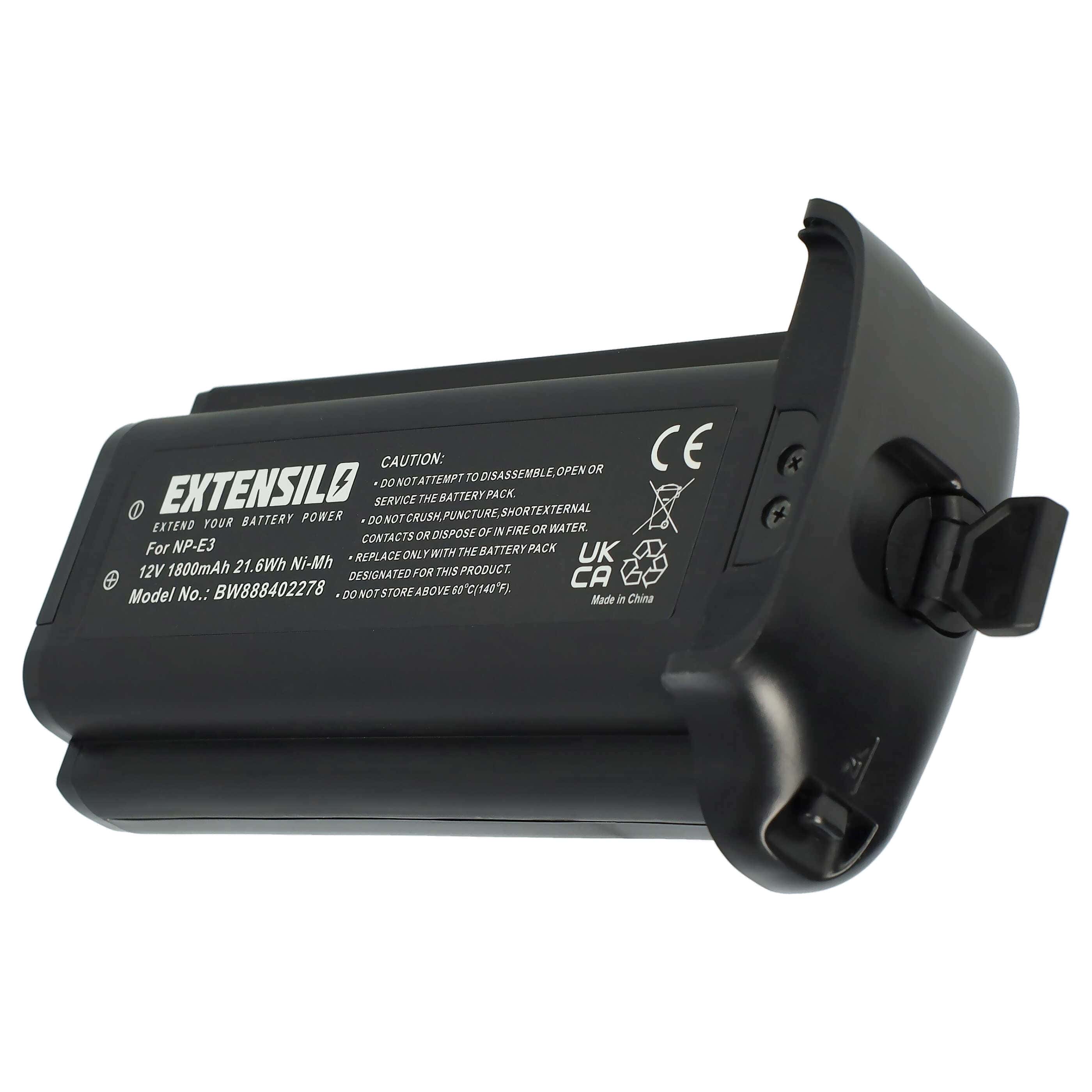 3x Battery replaces Canon 7084A002, 7084A001, NP-E3 - 1800mAh, 12V, NiMH