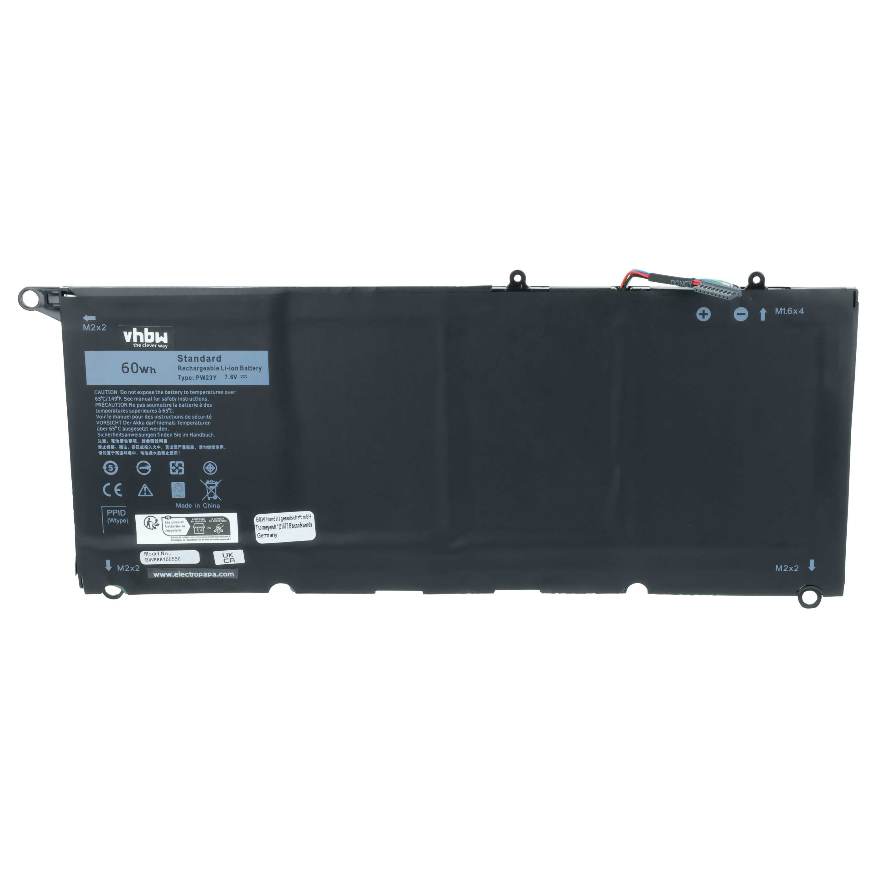 Akumulator do laptopa zamiennik Dell TP1GT, 0RNP72, PW23Y, RNP72 - 7850 mAh 7,6 V LiPo