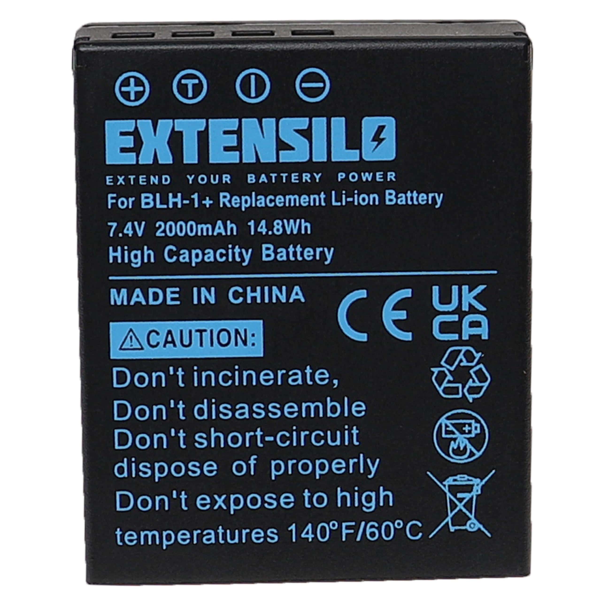 Battery Replacement for Olympus BLH-1 - 2000mAh, 7.4V, Li-Ion