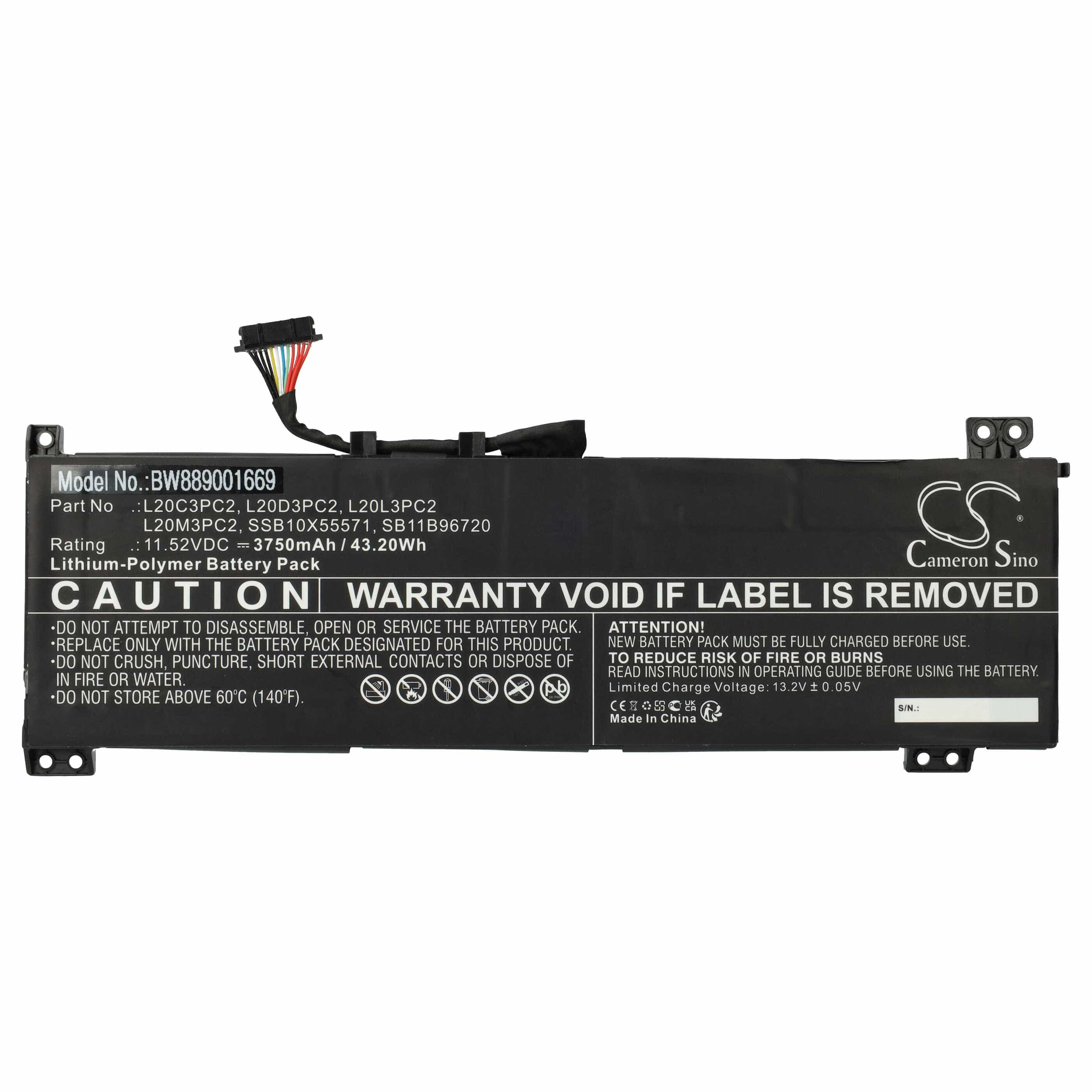 Akumulator do laptopa zamiennik Lenovo 5B11B96718, 5B11B96719, L20C3PC2, 5B11B96715 - 3750 mAh 11,55 V LiPo