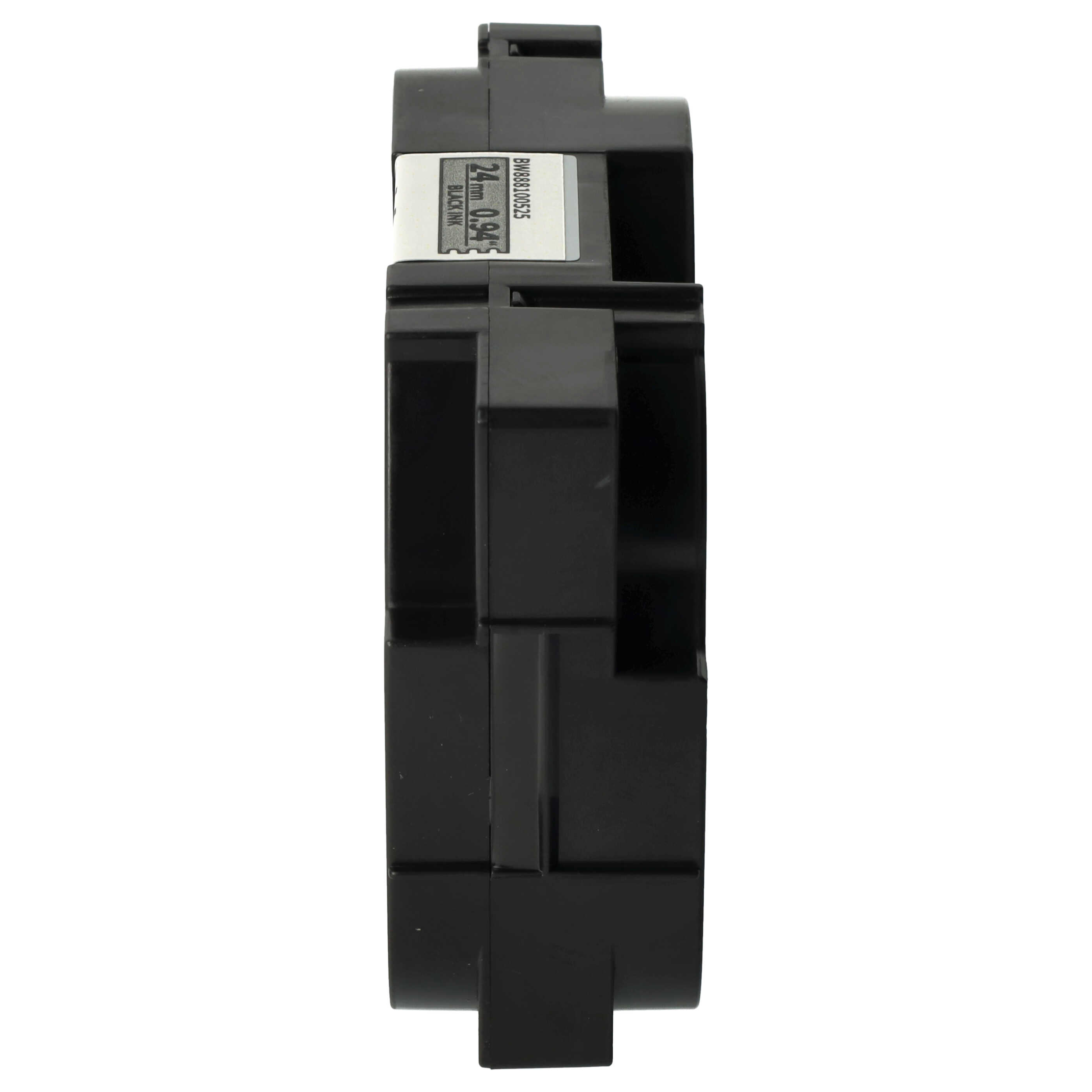Label Tape as Replacement for Brother AHe-S951, HGE-S951, HGES951 - 24 mm Black to Silver, Extra Stark