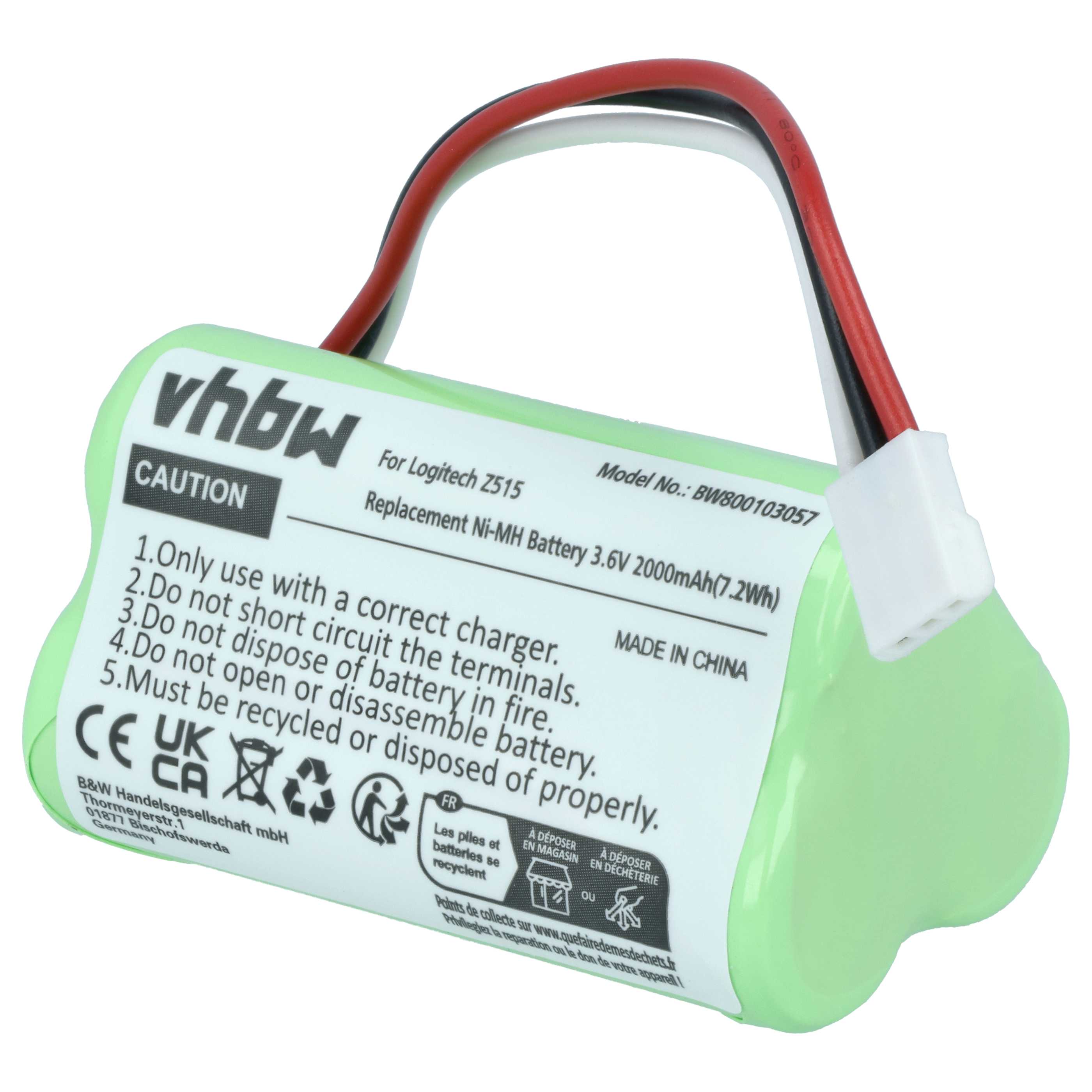 Akumulator do głośnika Logitech zamiennik Logitech 180AAHC3TMX, 993-000459 - NiMH 2000mAh