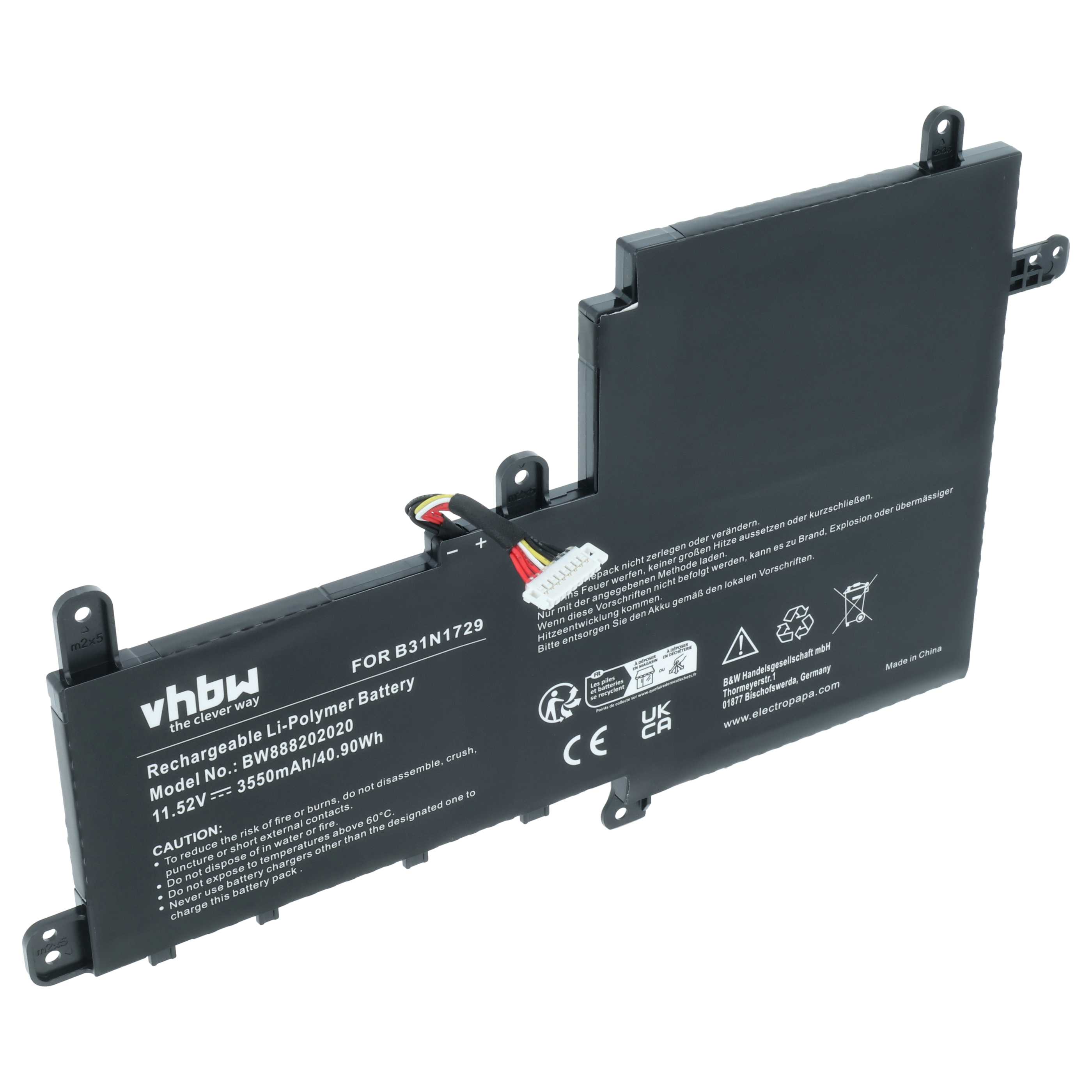 Batteria sostituisce Asus 0B200-02920000, B31N1729 per notebook - 3550mAh 11,52V Li-Ion